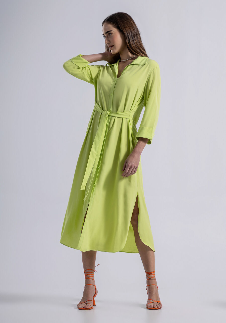 Vestido Midi Saída de Praia em Viscose Chemise, . Vestido Midi Saída de Praia em Viscose Chemise, , large.