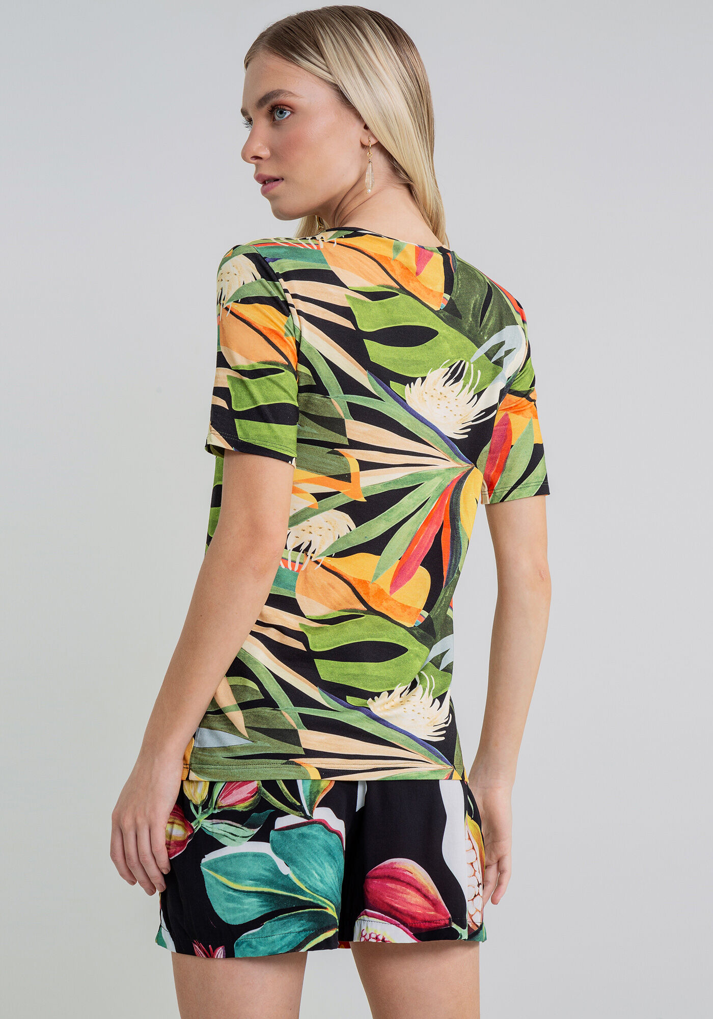 Blusa Manga Curta Estampa, , large.