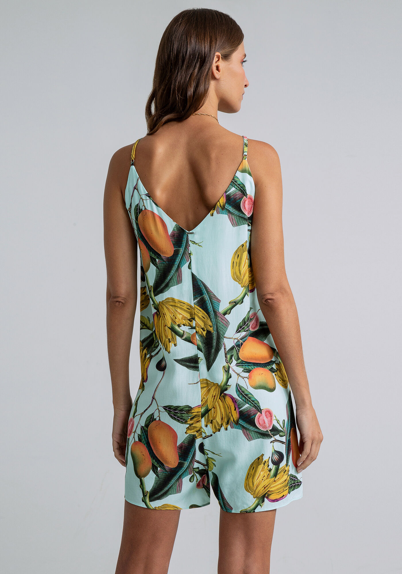 Macac&atilde;o Curto La&ccedil;o Decote Estampado, BEM ESTAR, large.