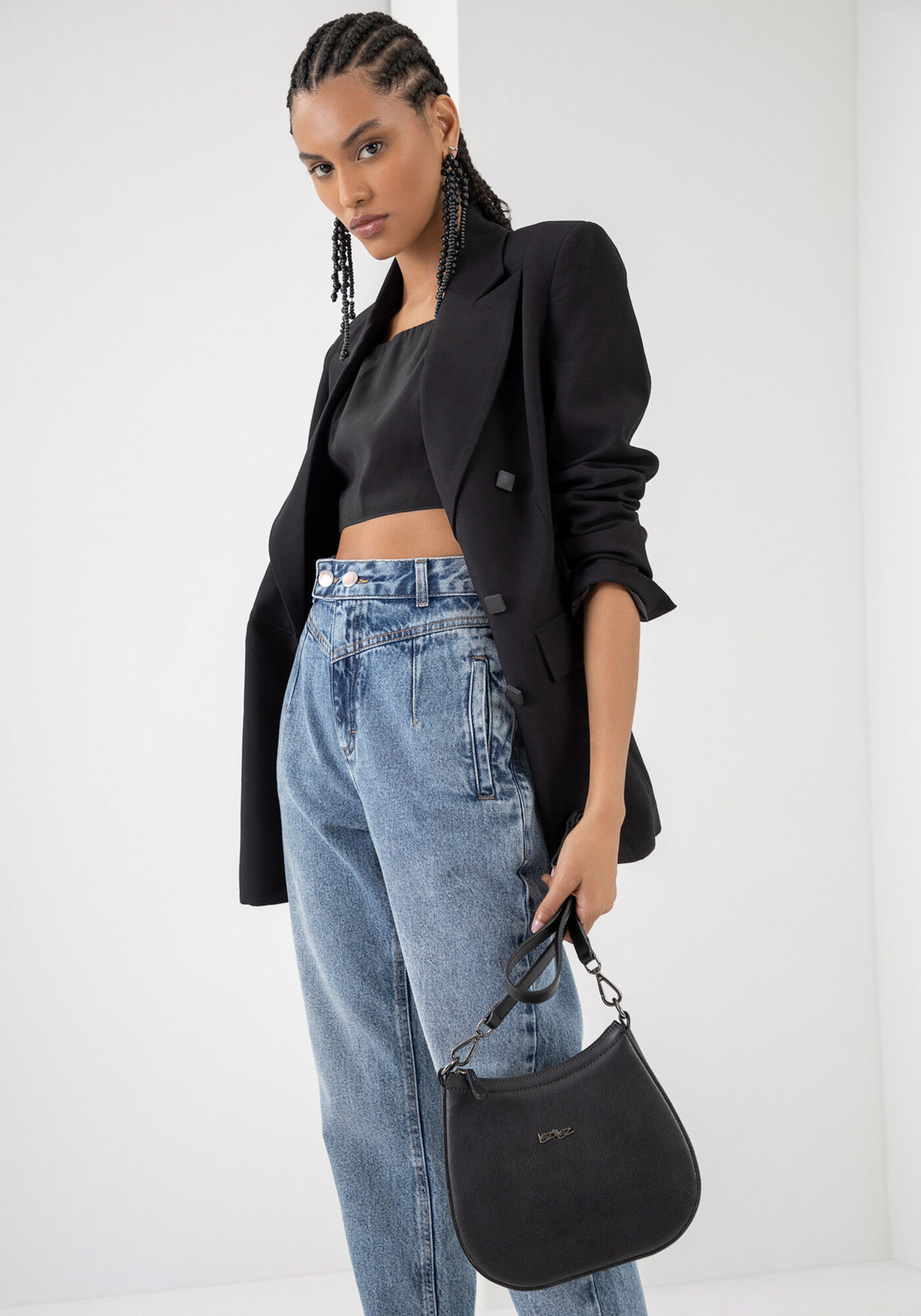 Cal&ccedil;a Jeans Marmorizada com Detalhe c&oacute;s, , large.