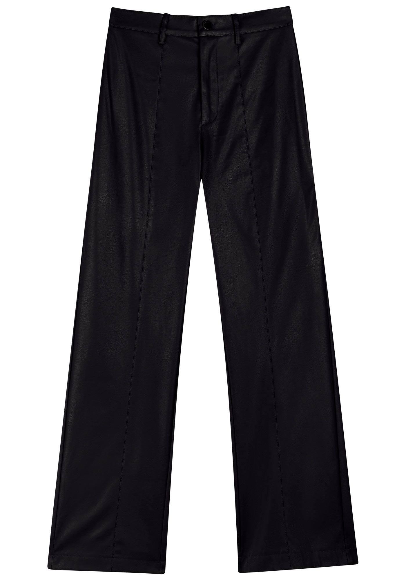 Cal&ccedil;a Reta Em PU Com Passantes E Cintura M&eacute;dia, , large.