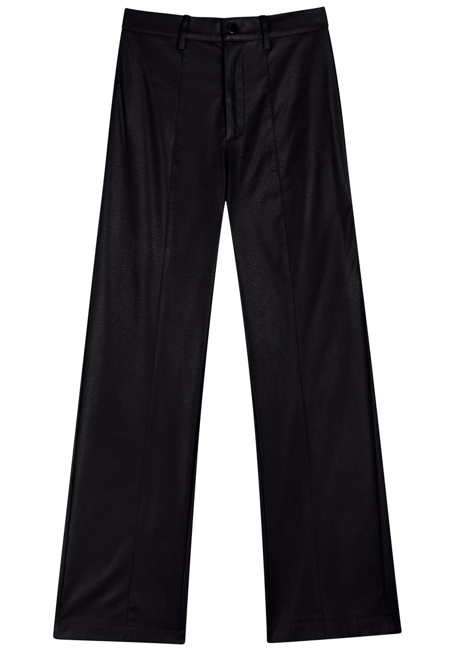Calça Reta Em PU Com Passantes E Cintura Média, . Calça Reta Em PU Com Passantes E Cintura Média, , large.