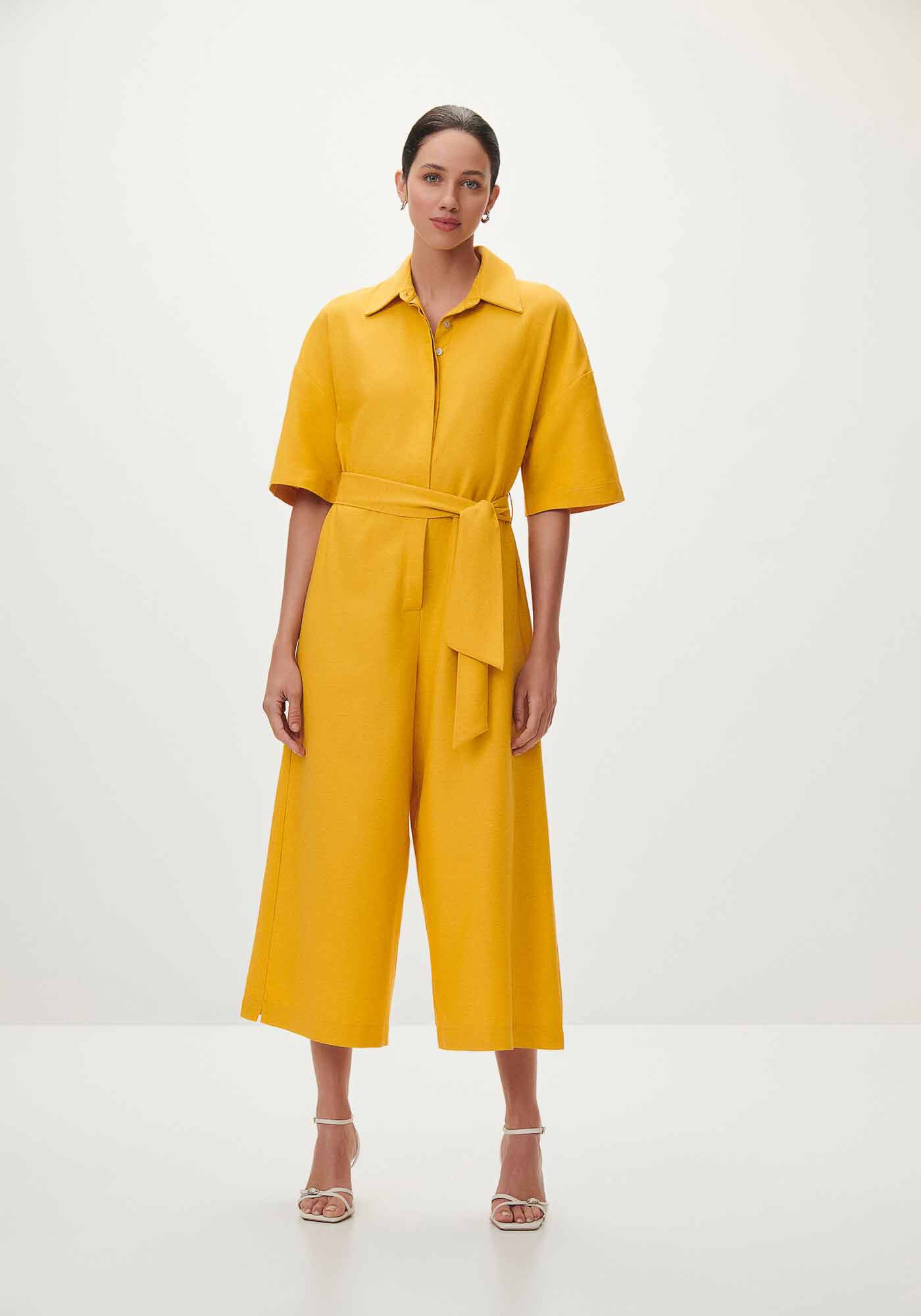 Macac&atilde;o Midi Manga Curta Utilit&aacute;rio com Cinto, , large.