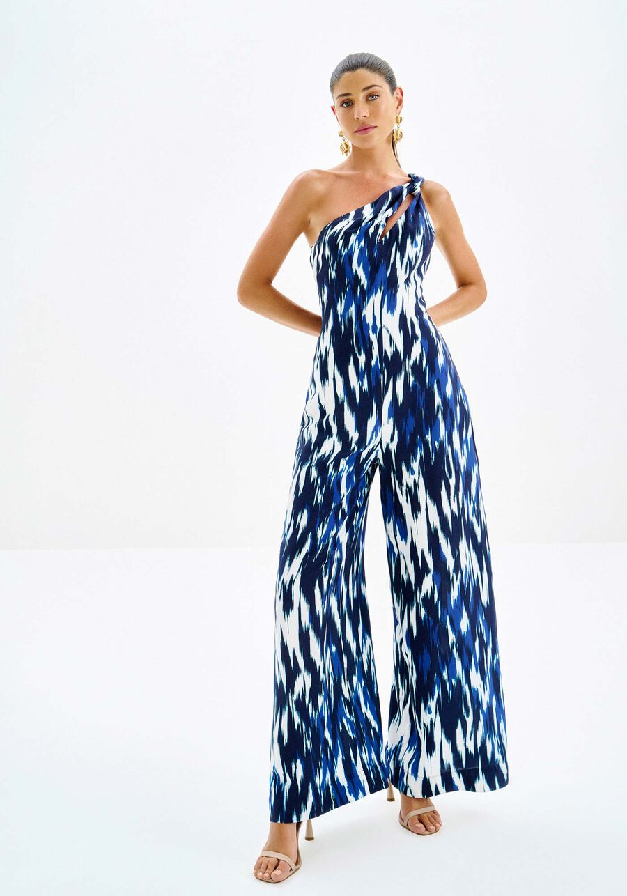 Macacão Longo Estampado Um Ombro Só, MOTION. Macacão Longo Estampado Um Ombro Só, MOTION, large.