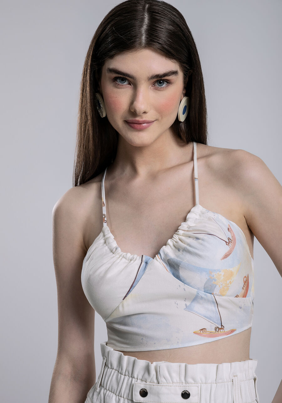 Blusa Cropped com Laço Costas, MARACAIPE. Blusa Cropped com Laço Costas, MARACAIPE, large.
