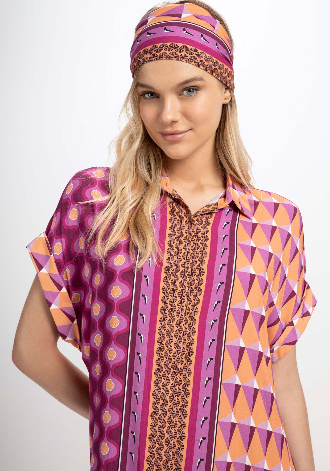 Vestido Midi Chemise Estampado com Cinto, ICEBERG, large.