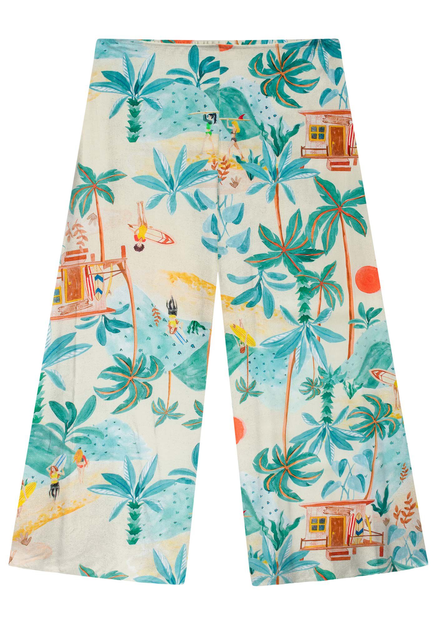 Cal&ccedil;a Pantacourt Viscose Estampada, , large.