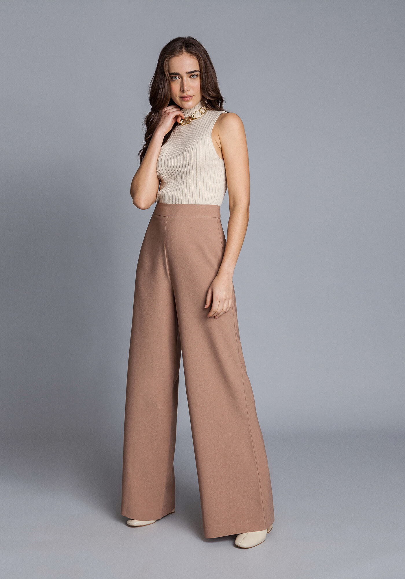 Calça pantalona tecido fino discount