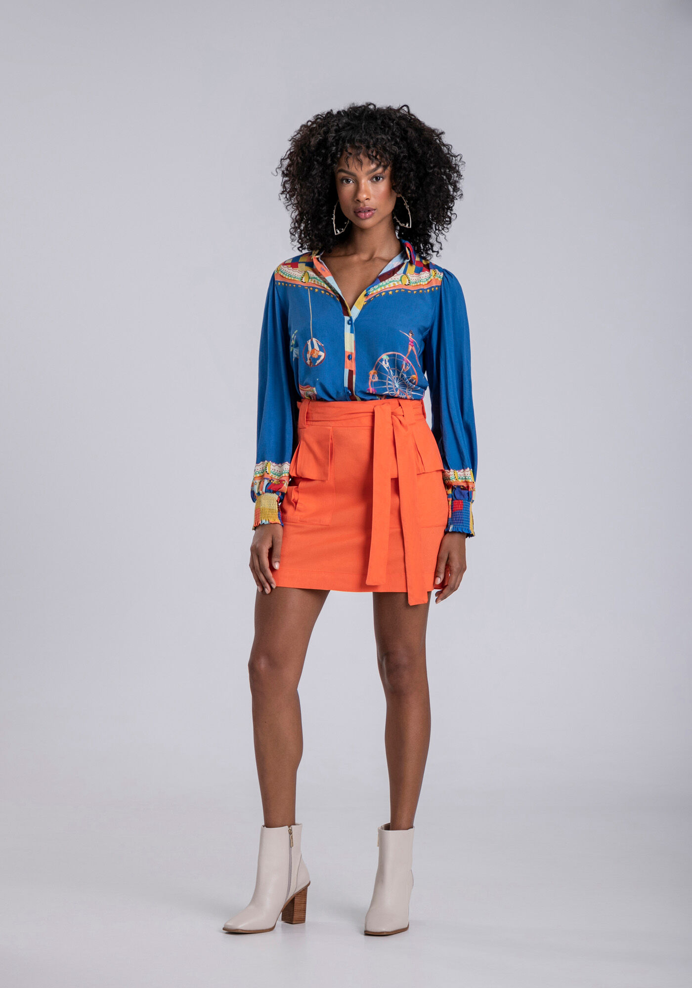 Camisa Manga Bufante em Viscose Ampla, PARQUE DE DIVERSOES, large.