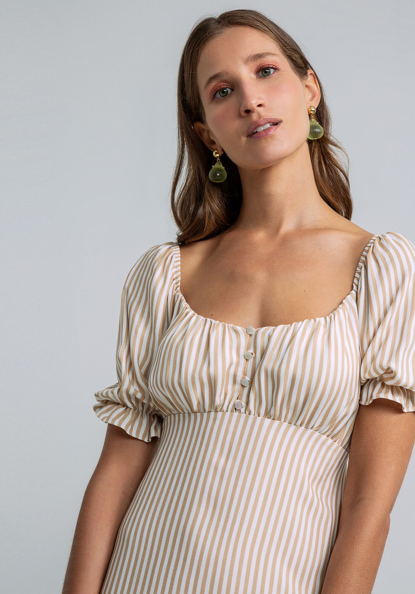 Vestido Curto Estampado Franzido Busto, , large.