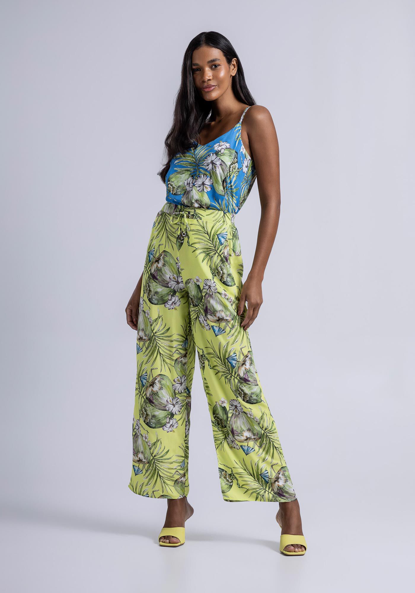 Calça sales estampada viscose