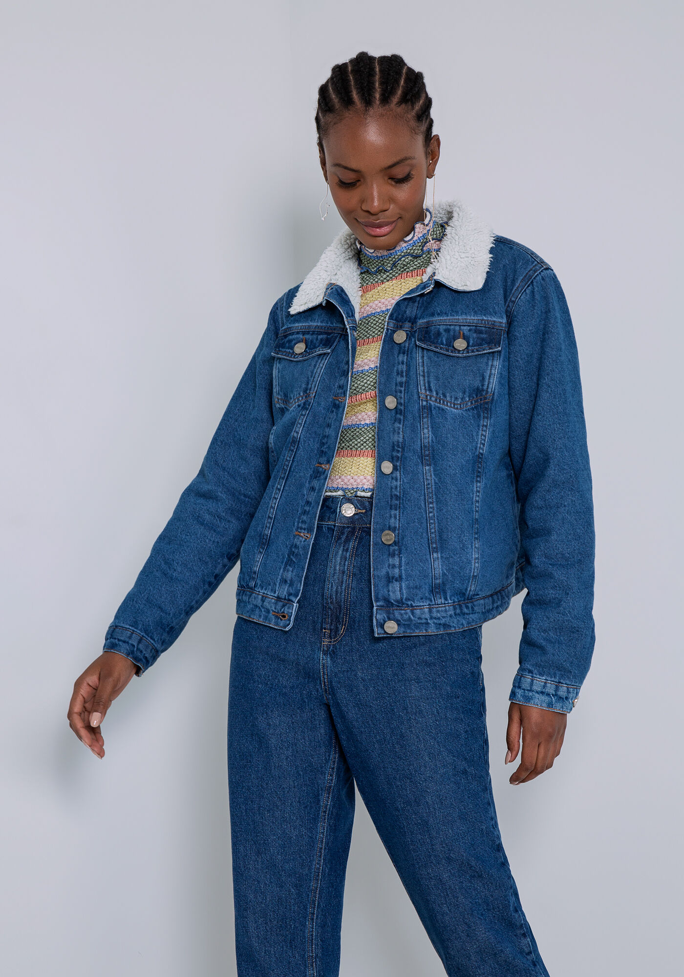 Jaqueta Jeans Forrada com Pelo Lez a Lez