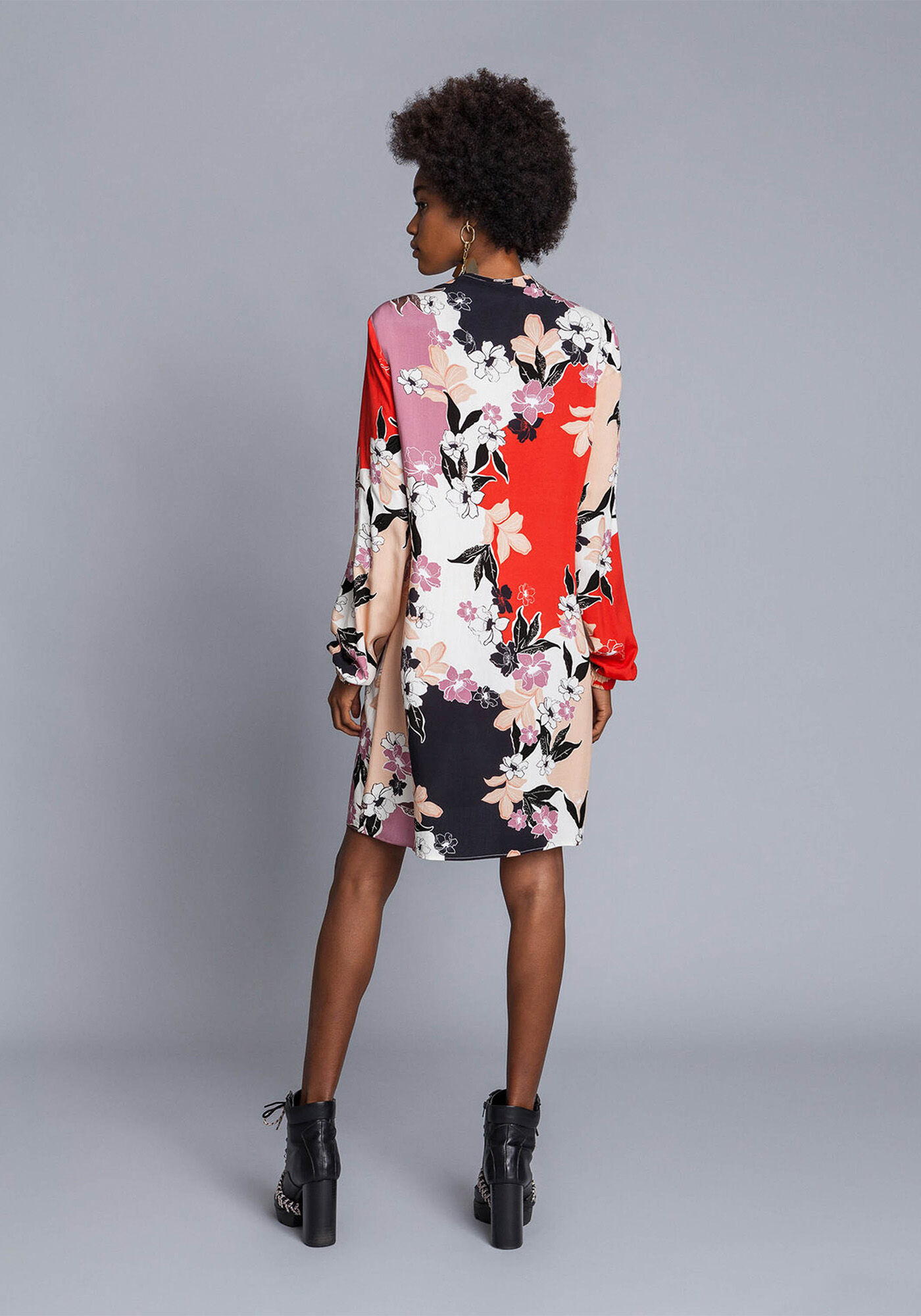 Vestido Gola Alta Z&iacute;per Estampa, , large.