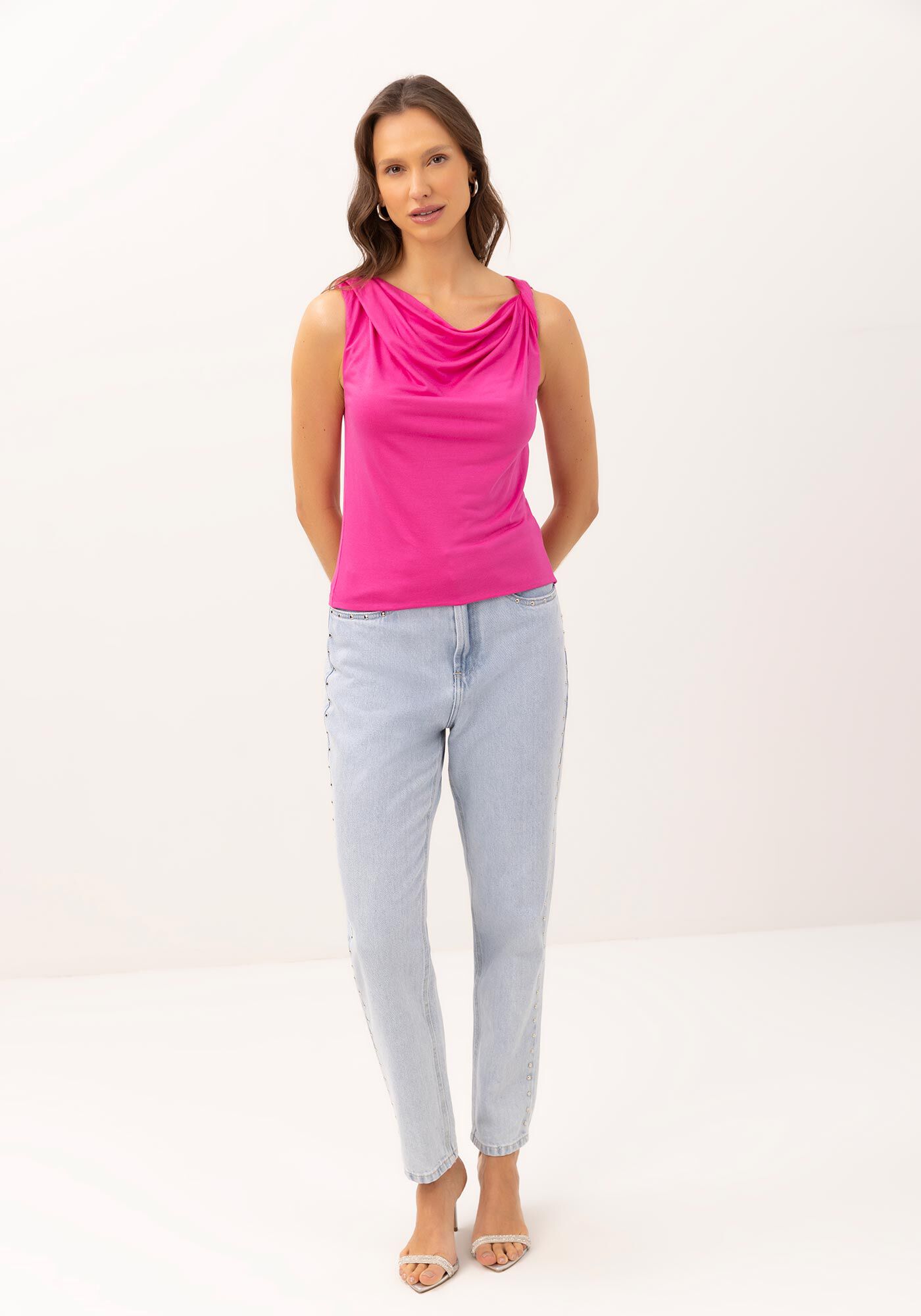 Blusa Gola Degag&ecirc; em Malha Modal com Tor&ccedil;&atilde;o, , large.