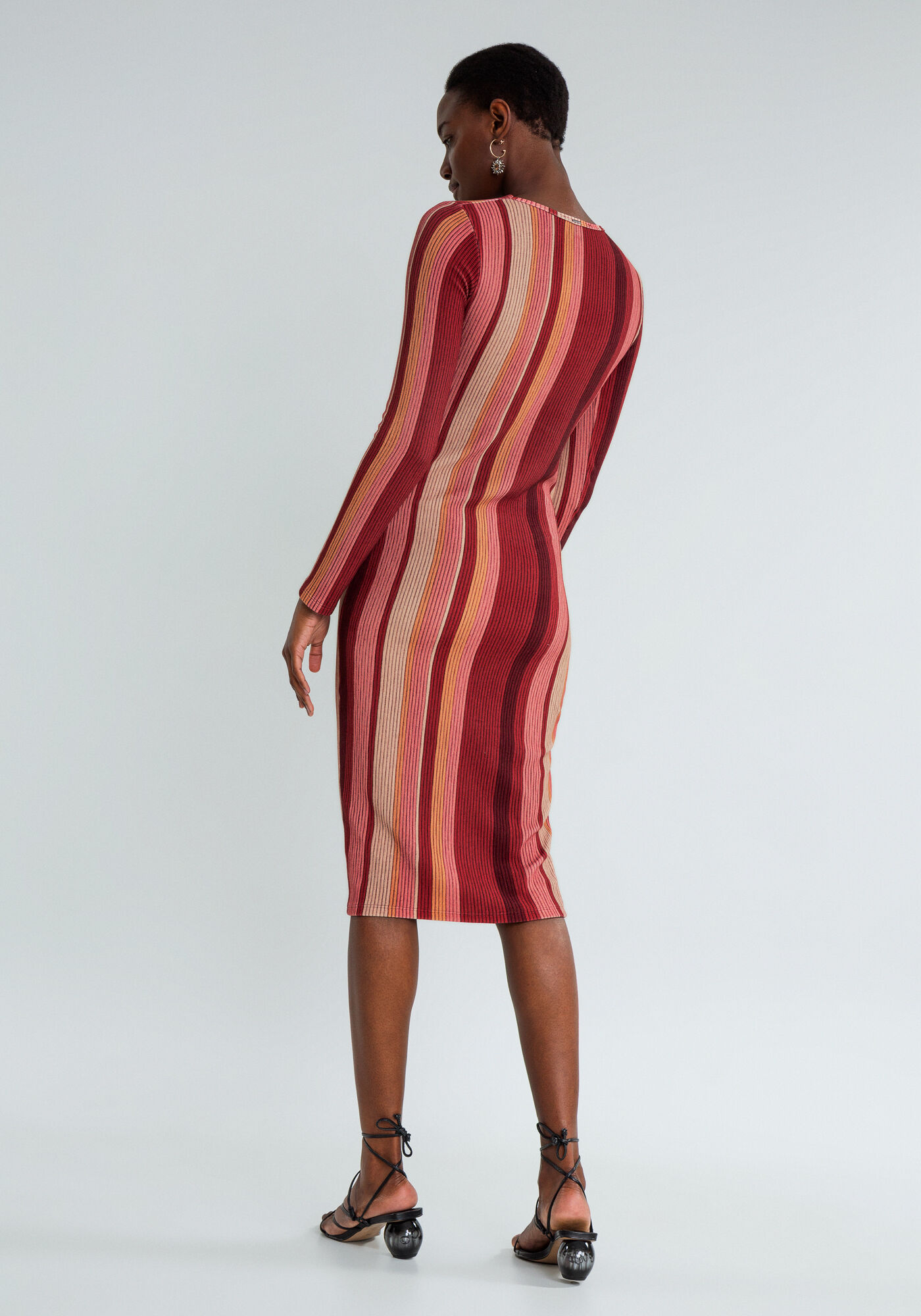 Vestido Estampado Manga Longa M&iacute;di Estampado, CAMPO, large.