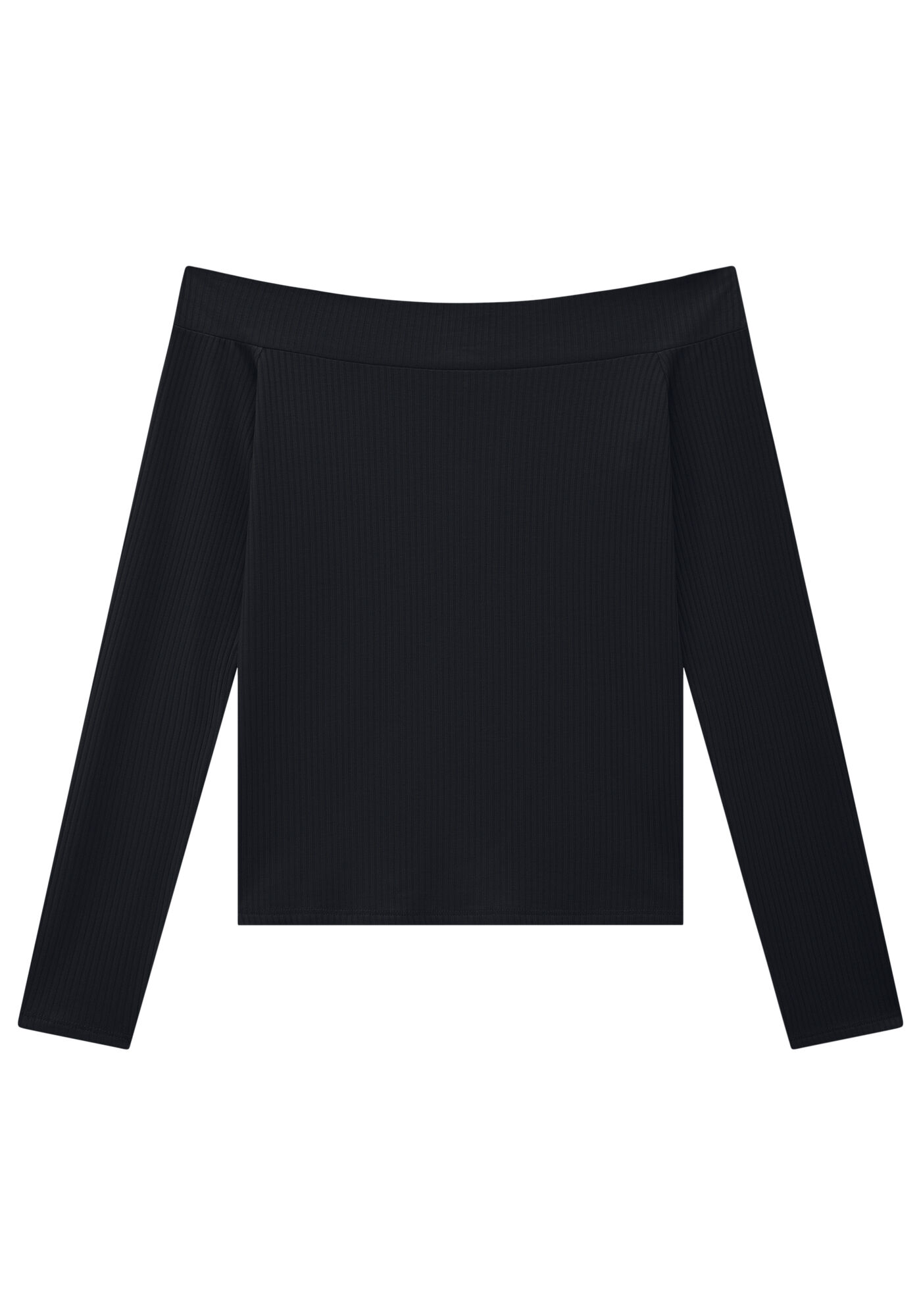 Blusa Manga Longa em Malha Ombro a Ombro, , large.