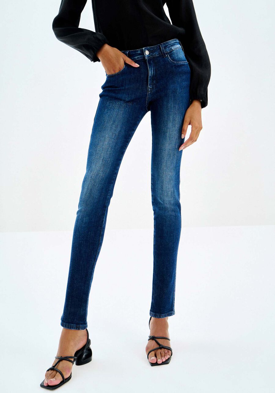 Calça Jeans Skinny Cintura Média Escura, . Calça Jeans Skinny Cintura Média Escura, , large.