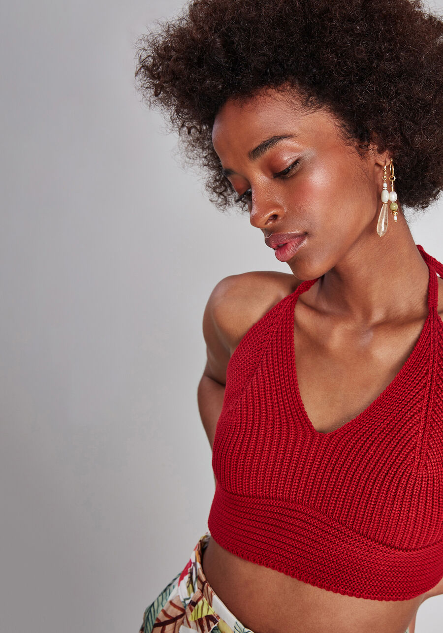 Blusa Frente Única Cropped Tricô, . Blusa Frente Única Cropped Tricô, , large.