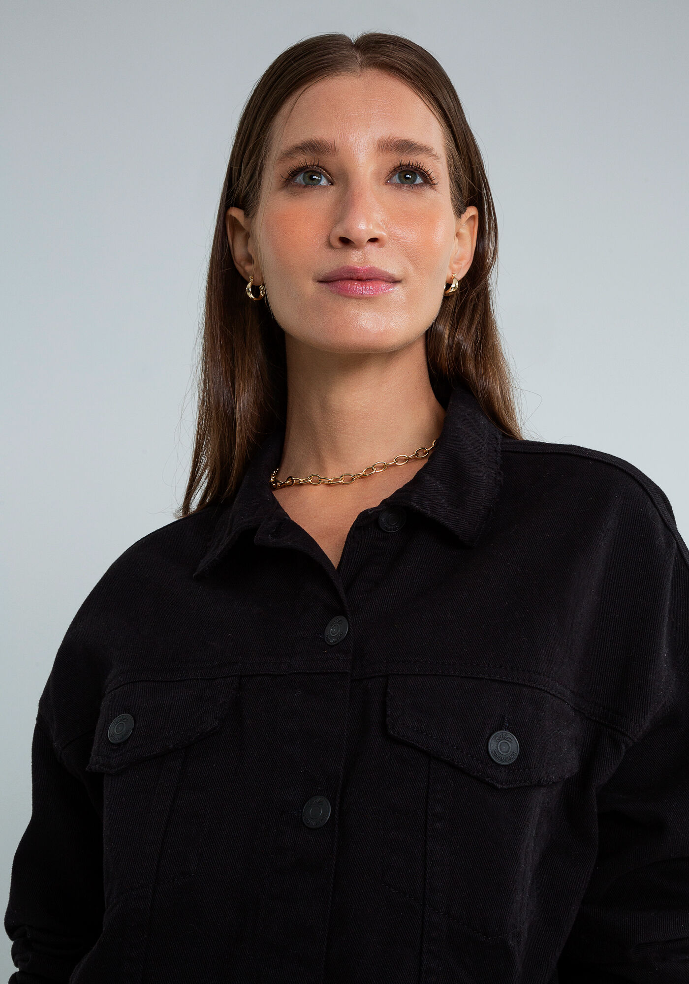 Jaqueta cropped sale preta