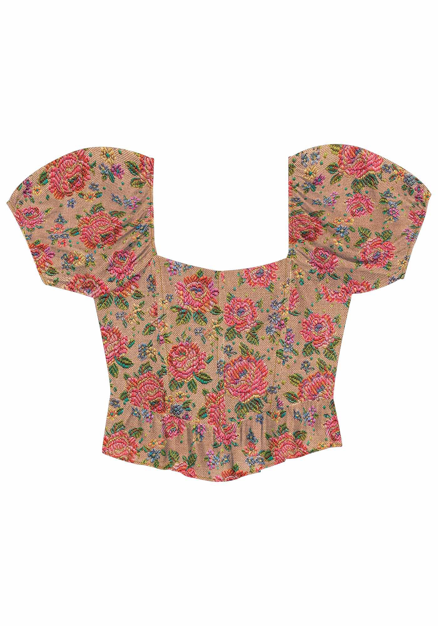 Blusa Cropped Estampada com Babado Barra, JACQUARD IMPERIAL, large.