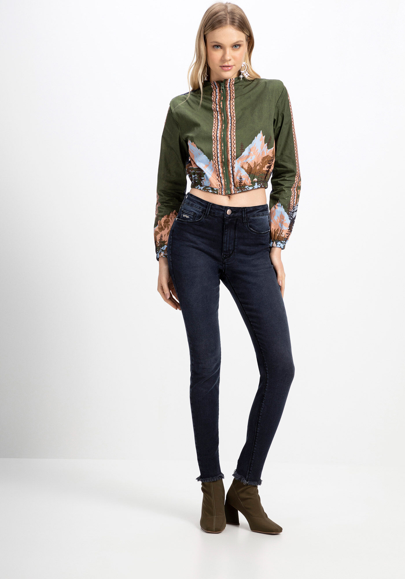 Cal&ccedil;a Jeans Skinny com Cintura Super Alta, , large.