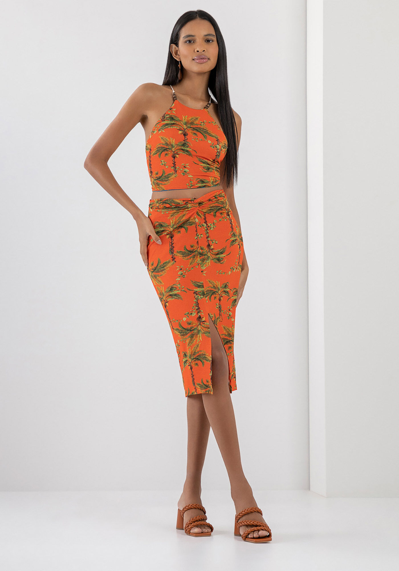 Blusa Estampada com Amarra&ccedil;&atilde;o Costas Dupla Face, , large.