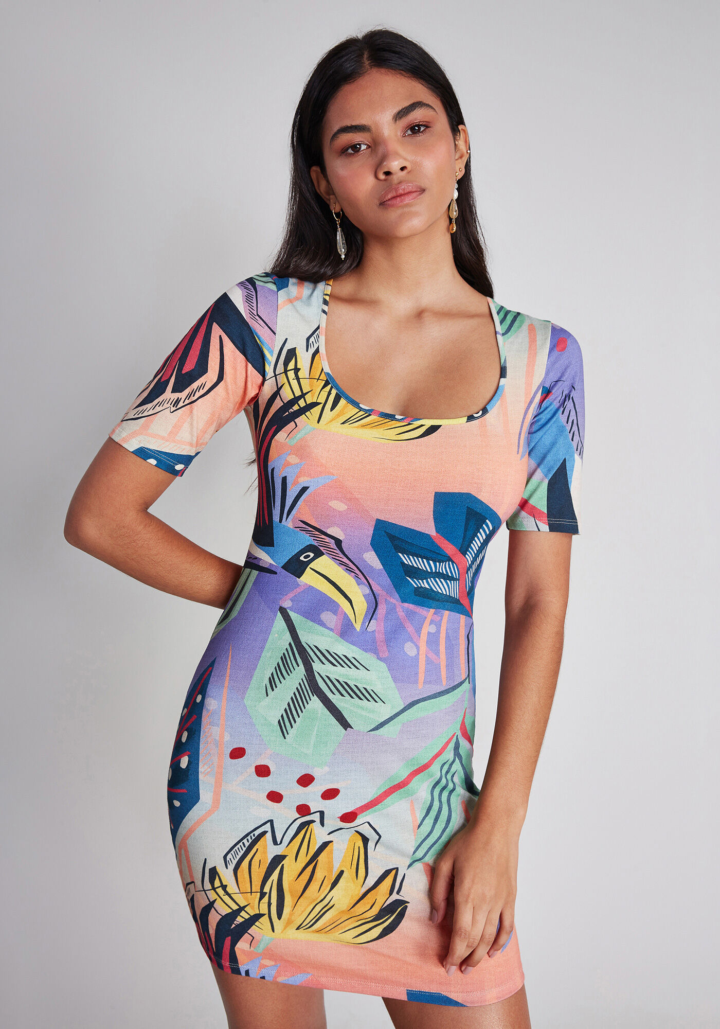 Vestido de 2024 malha justo curto