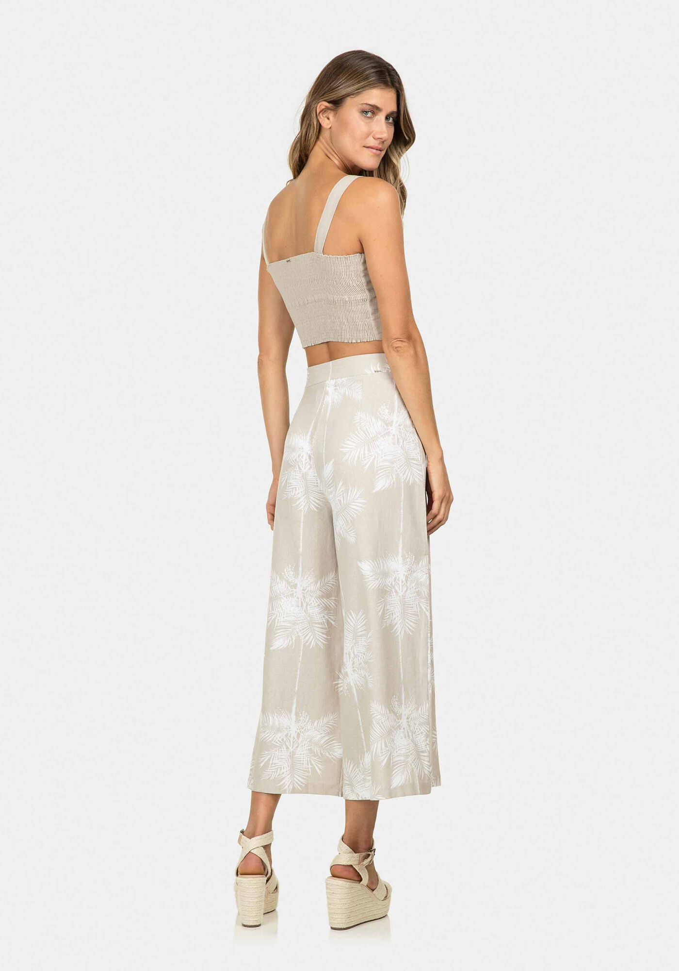 Cal&ccedil;a Pantacourt Linho Estampa, , large.