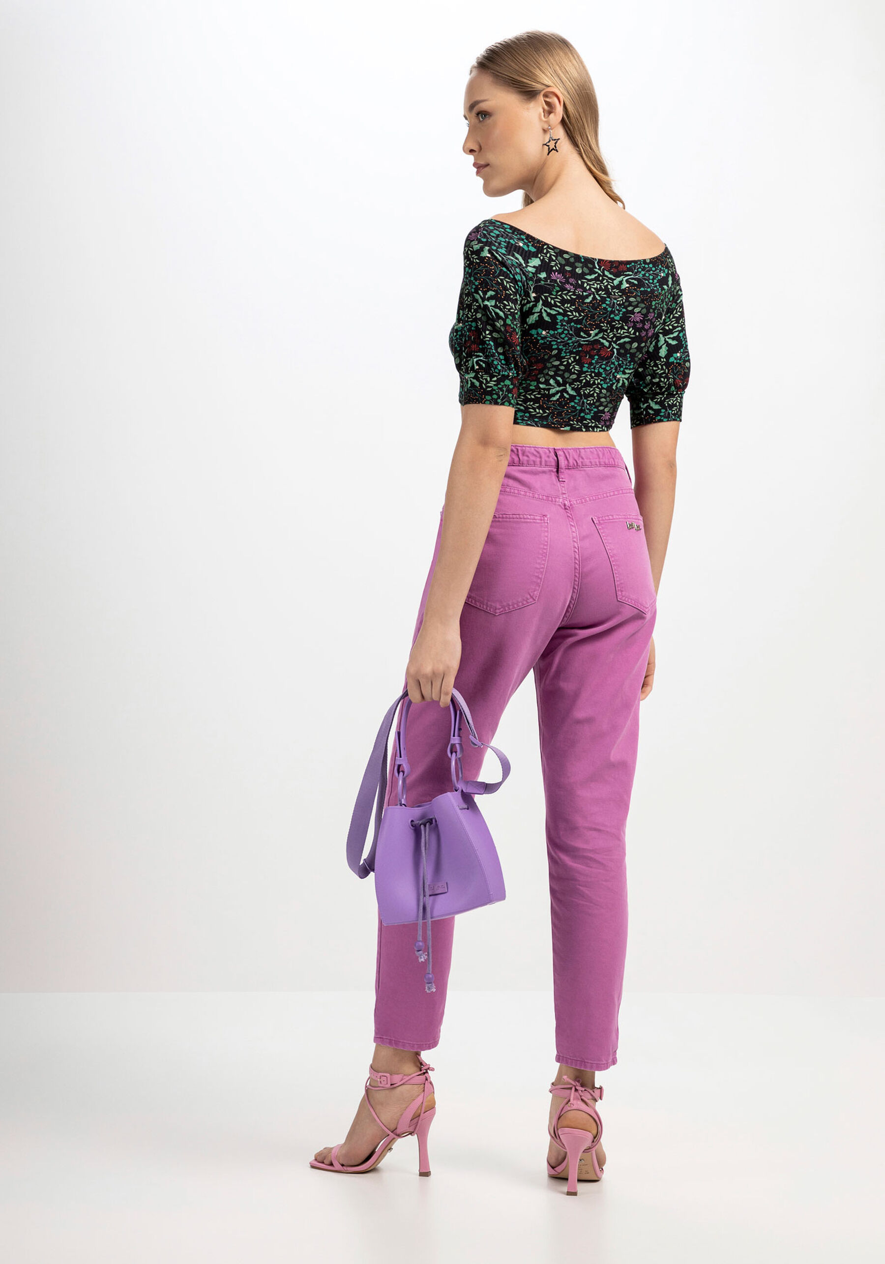 Blusa Cropped Estampada Canelada Ombro a Ombro, . Blusa Cropped Estampada Canelada Ombro a Ombro, , large.