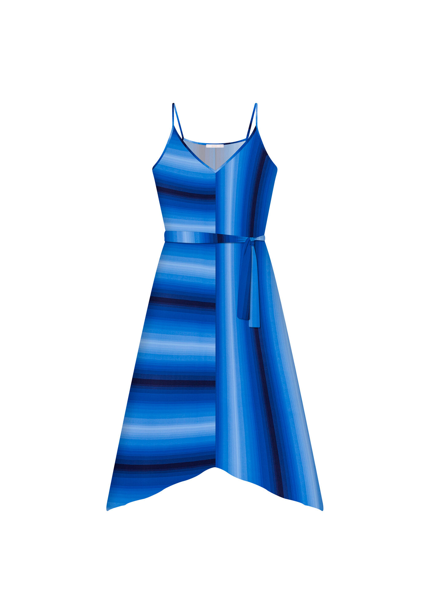 Vestido M&iacute;di Assim&eacute;trico Cinto, , large.