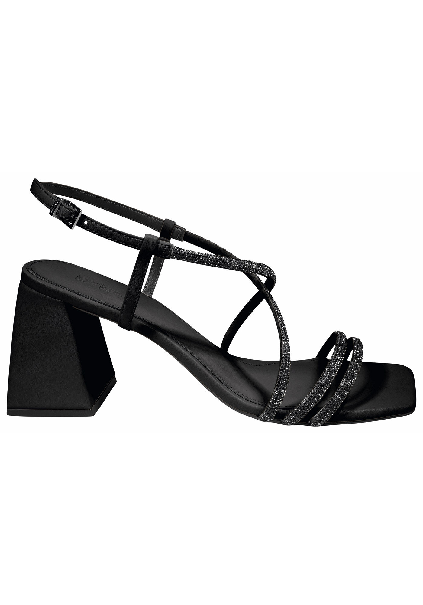 Sand&aacute;lia Salto M&eacute;dio Bloco Flare com Strass, , large.