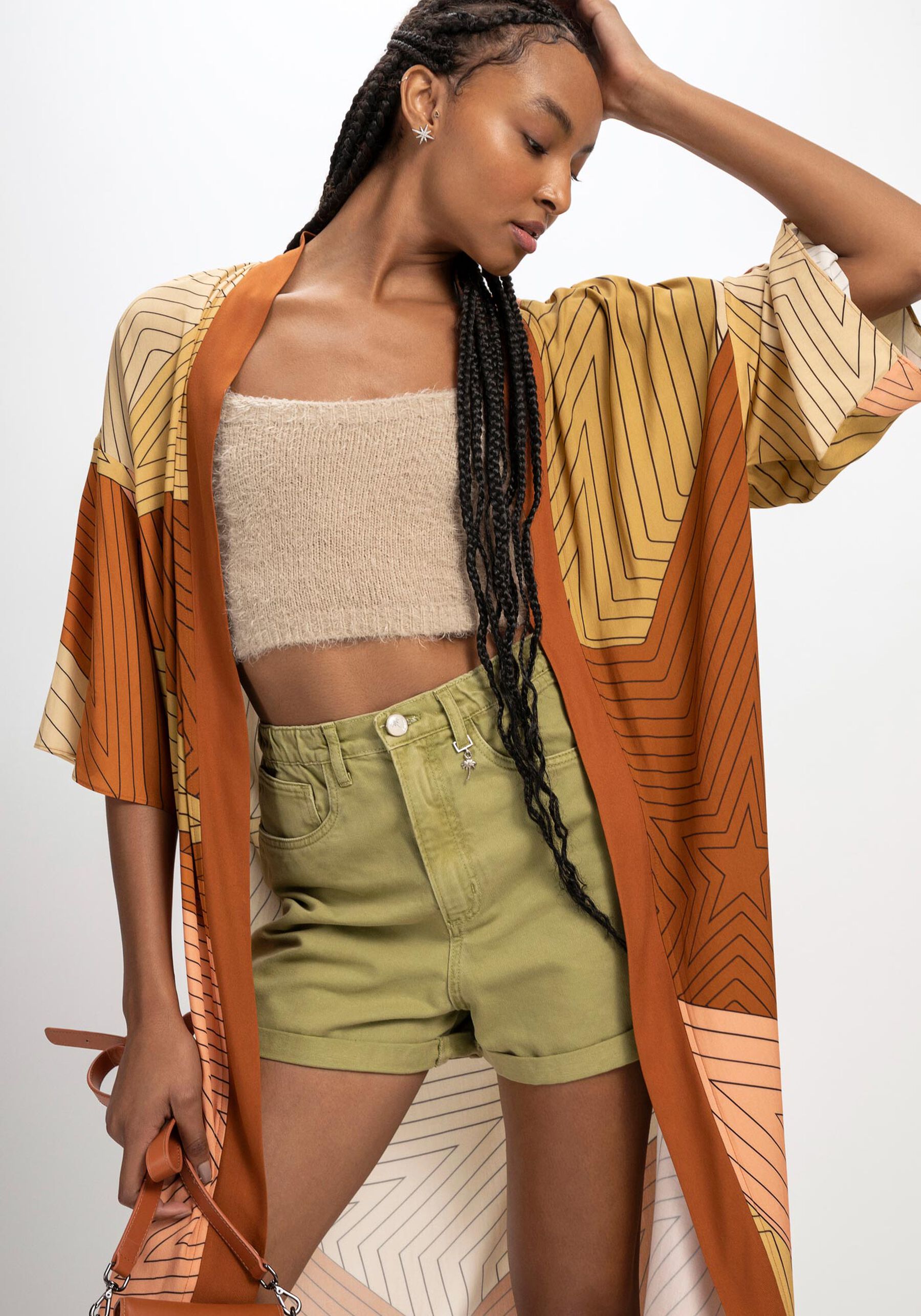 Kimono Alongado Estampado com Faixa, . Kimono Alongado Estampado com Faixa, , large.