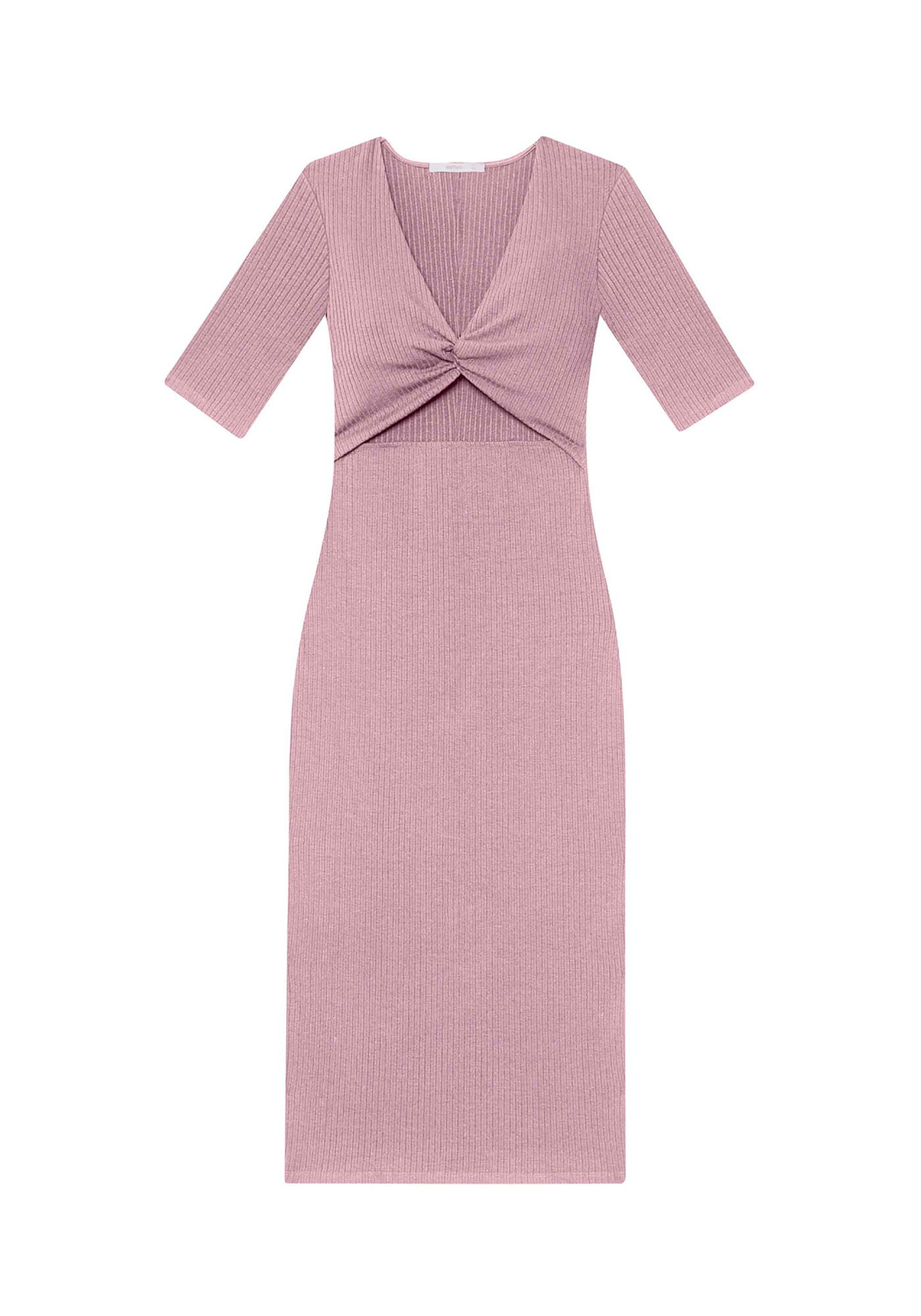 Vestido Malha Canelado Tracy Midi, , large.