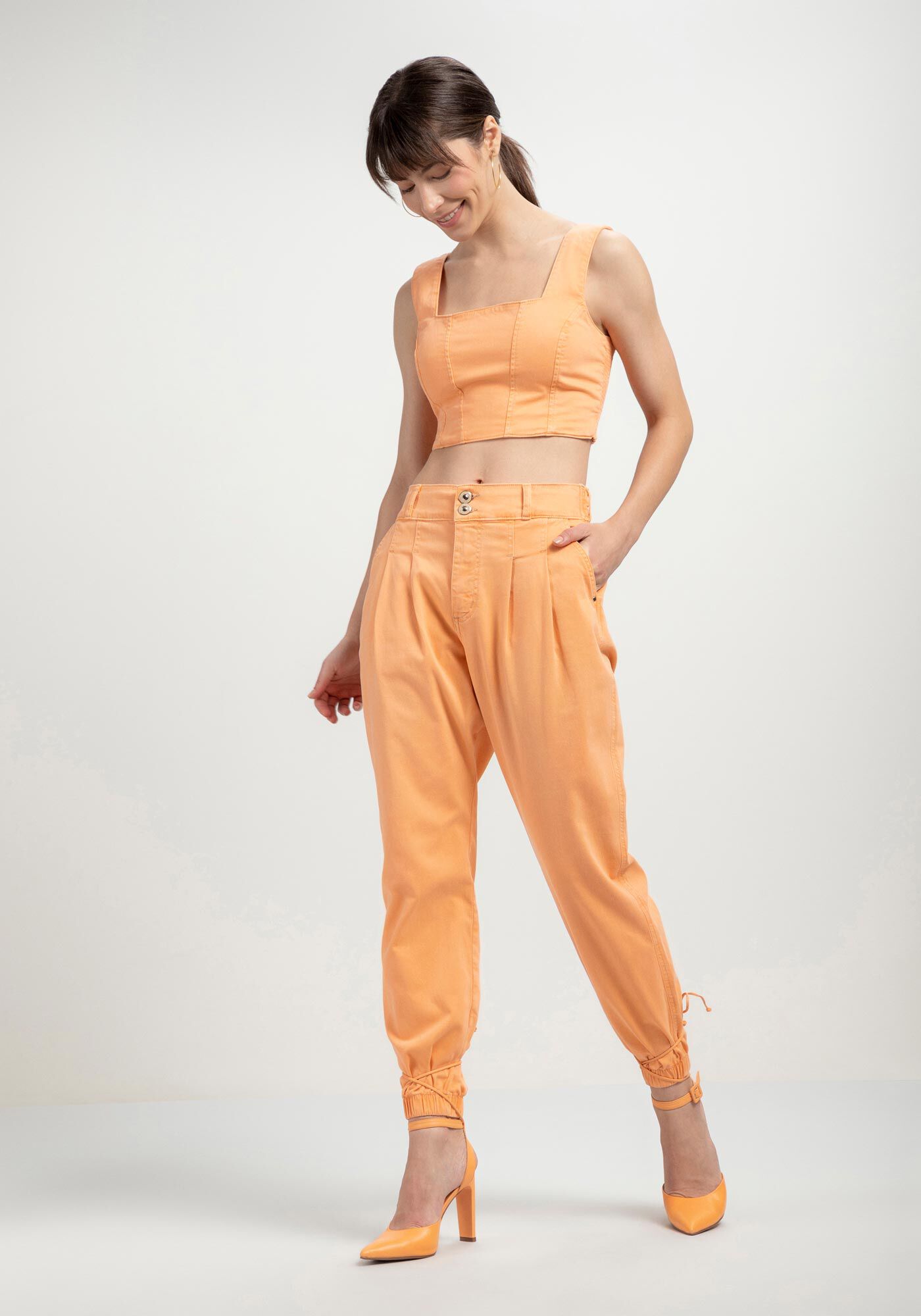 Calça Sarja Jogging Cropped Elastic Denim | Lez a Lez