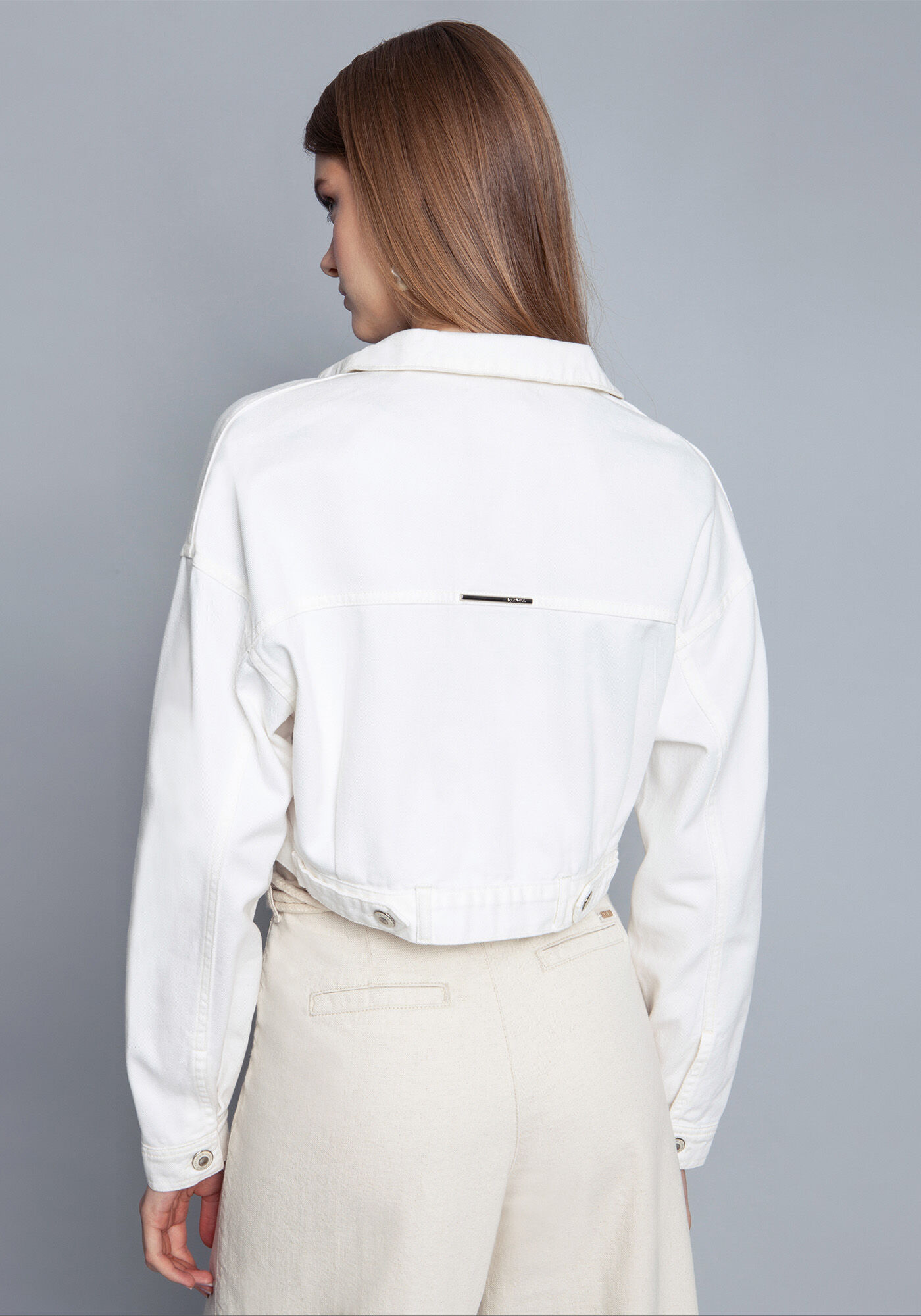 Jaqueta Sarja Cropped, BRANCO OFF WHITE, large.