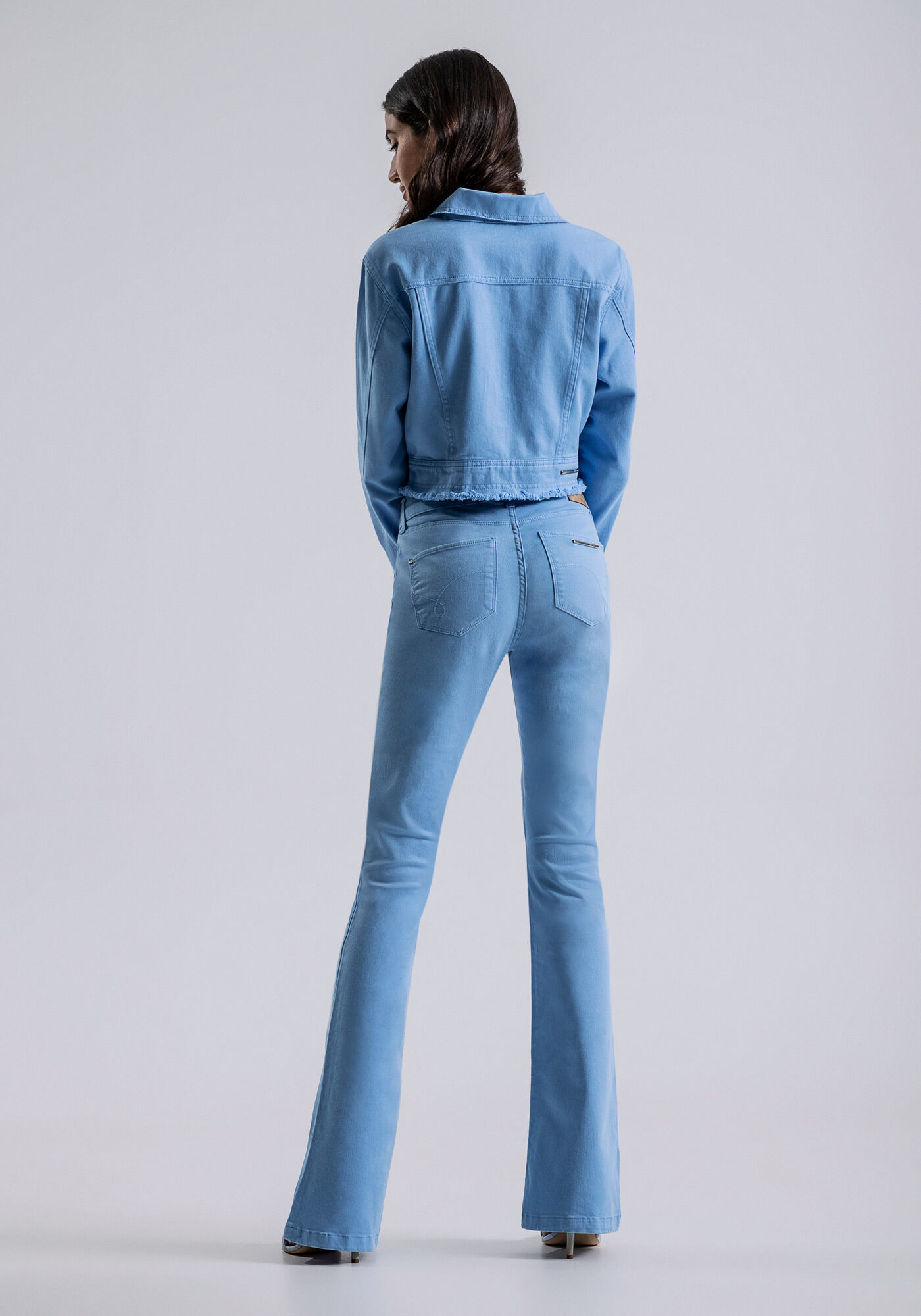 Jaqueta Sarja Cropped Color, AZUL VIOLA, large.