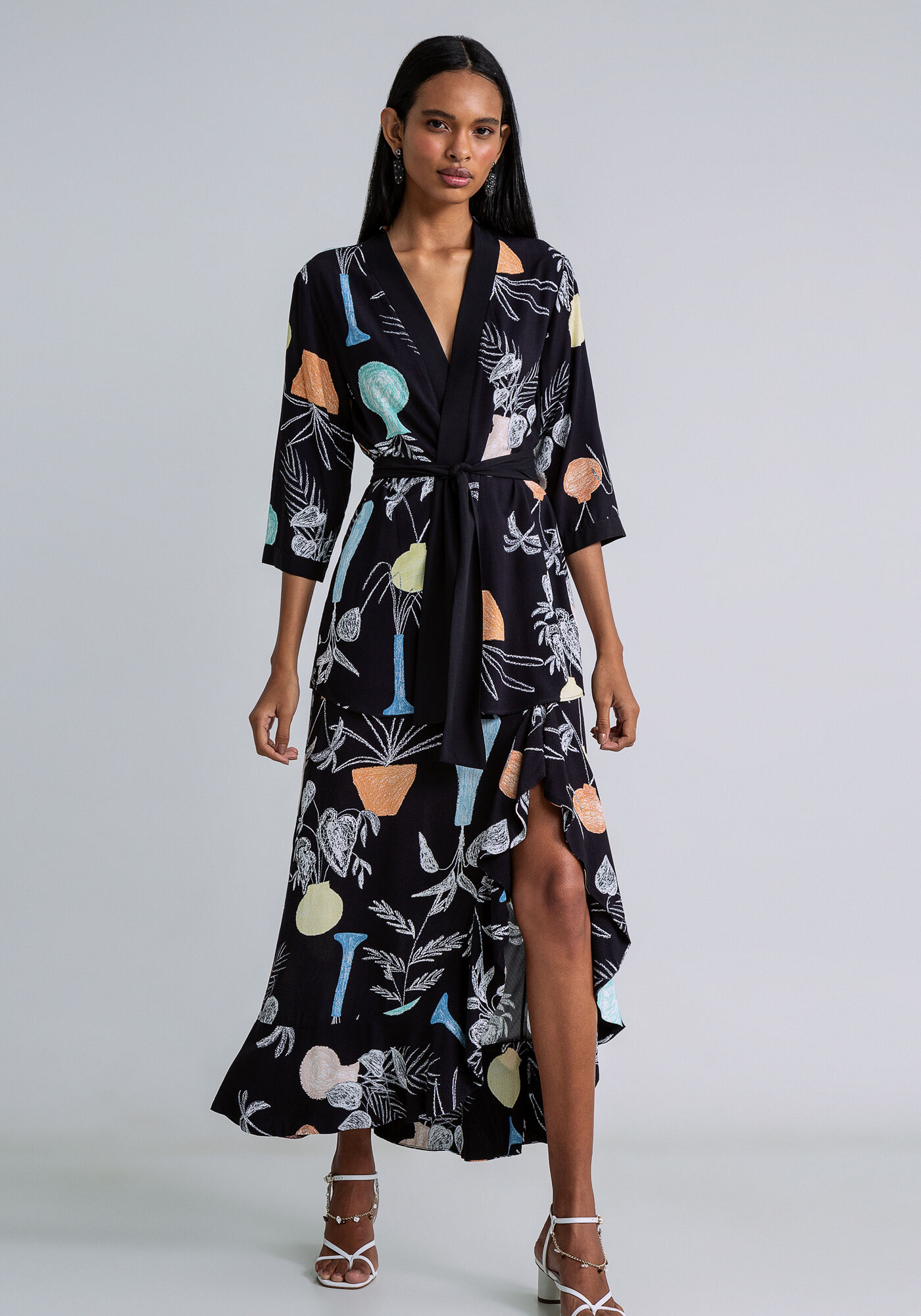 Blusa Kimono com Faixa Estampa, EXPRESSAO, large.