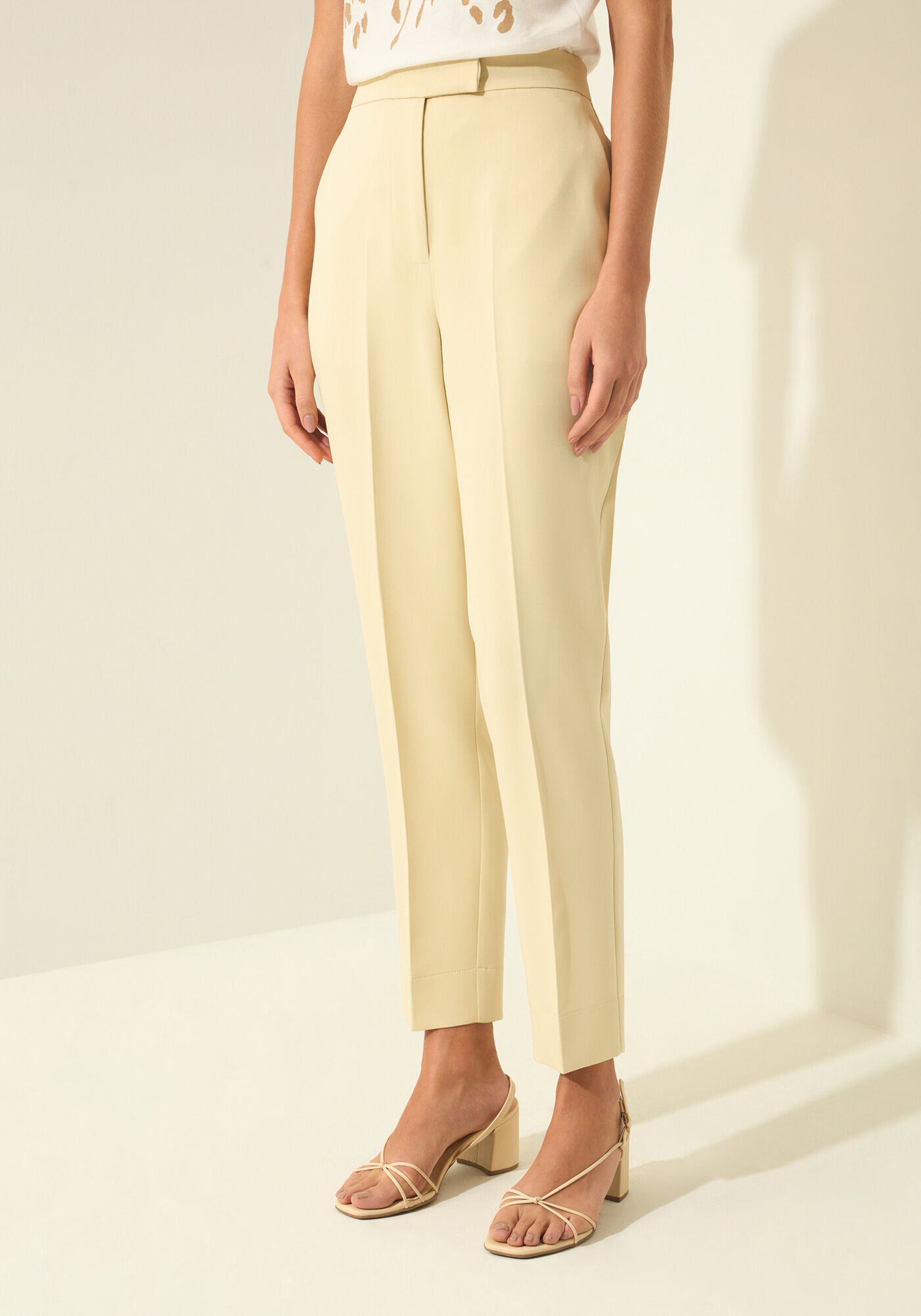 Cal&ccedil;a Carrot De Cintura Alta Em Alfaiataria, BEGE FAIRWAY, large.