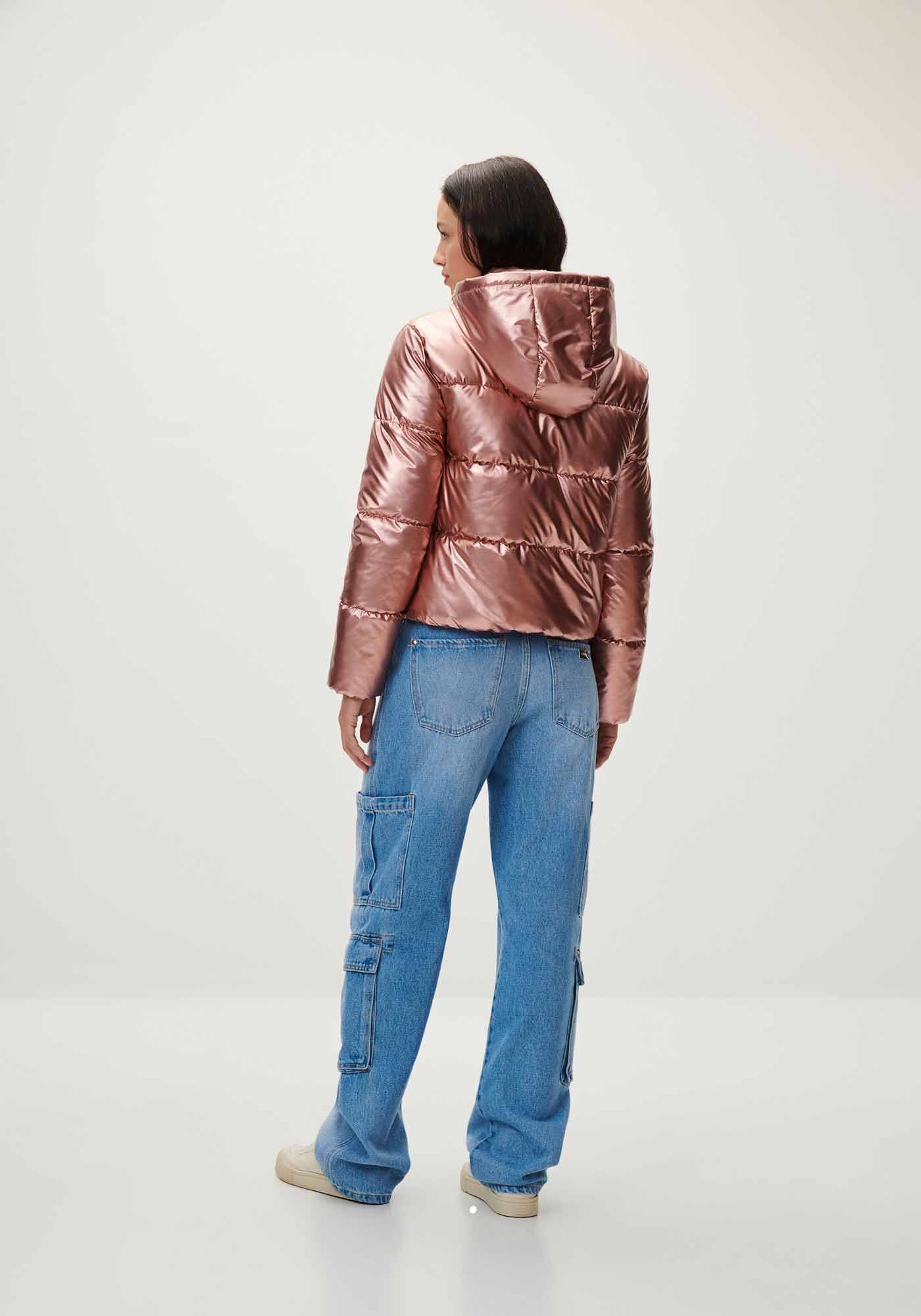 Jaqueta Puffer Vinil com Capuz, , large.