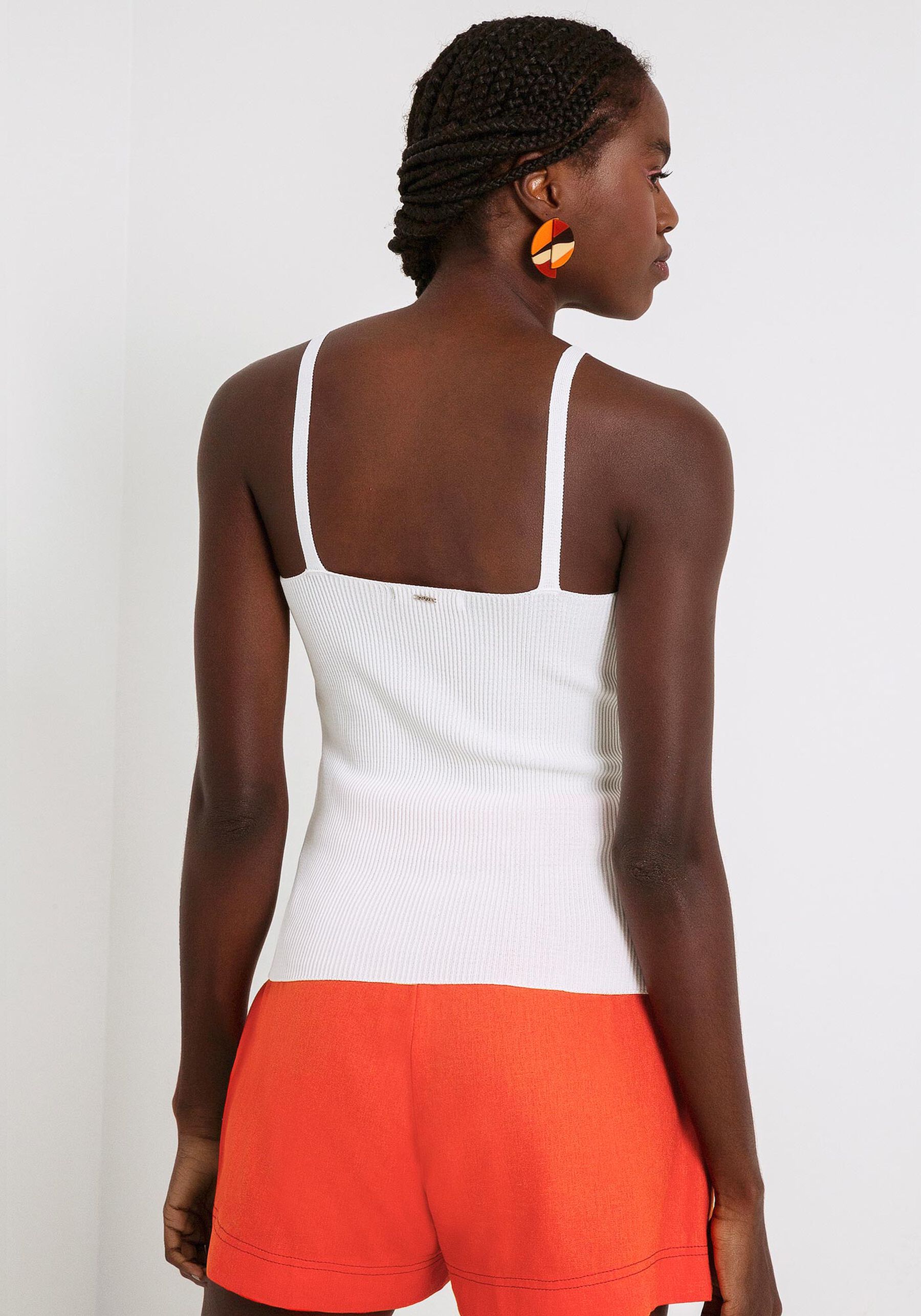 Blusa com Alças em Tricô, BRANCO OFF WHITE. Blusa com Alças em Tricô, BRANCO OFF WHITE, large.