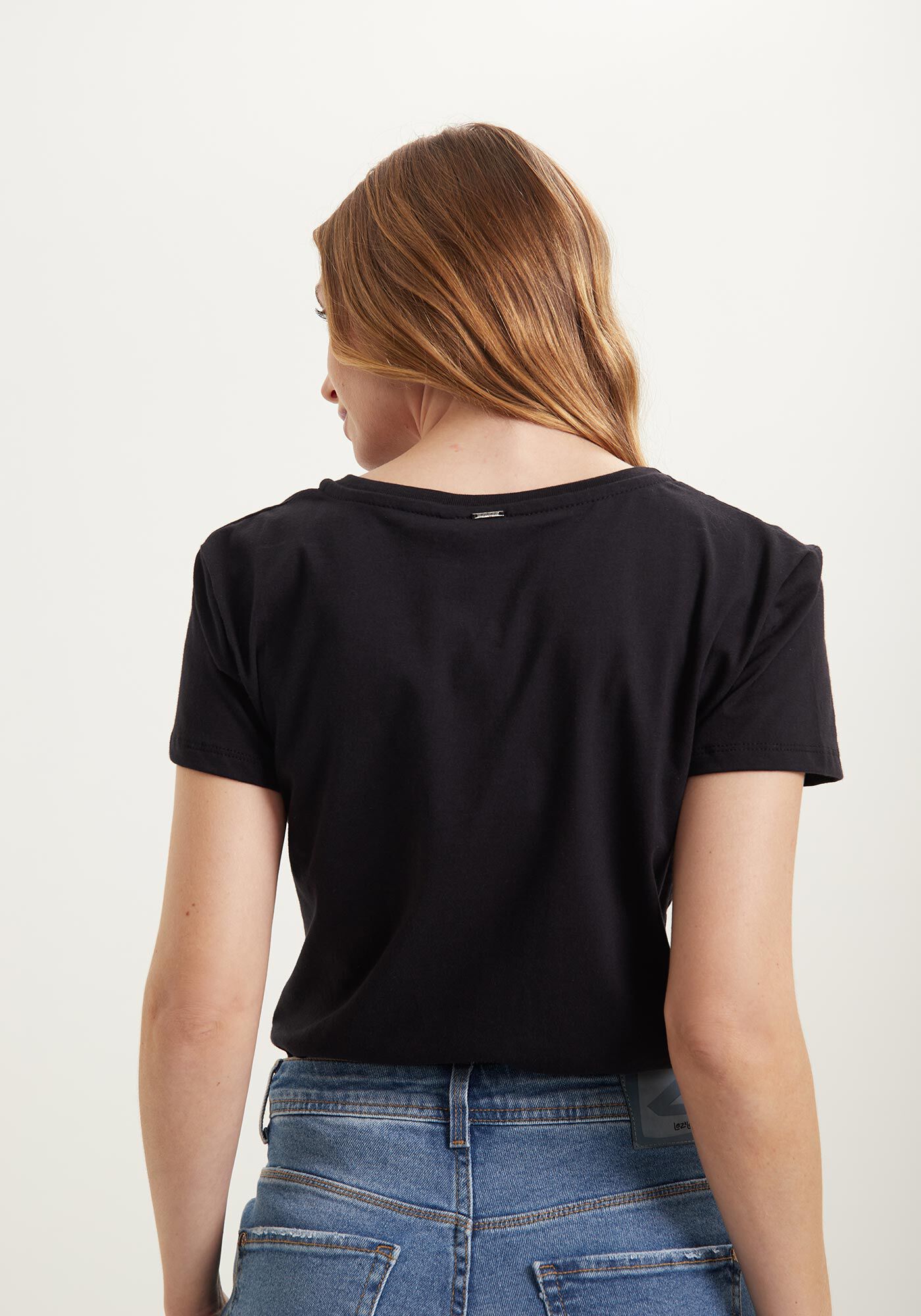 Blusa T-shirt De Mangas Curtas Em Algod&atilde;o Com Assinatura, , large.