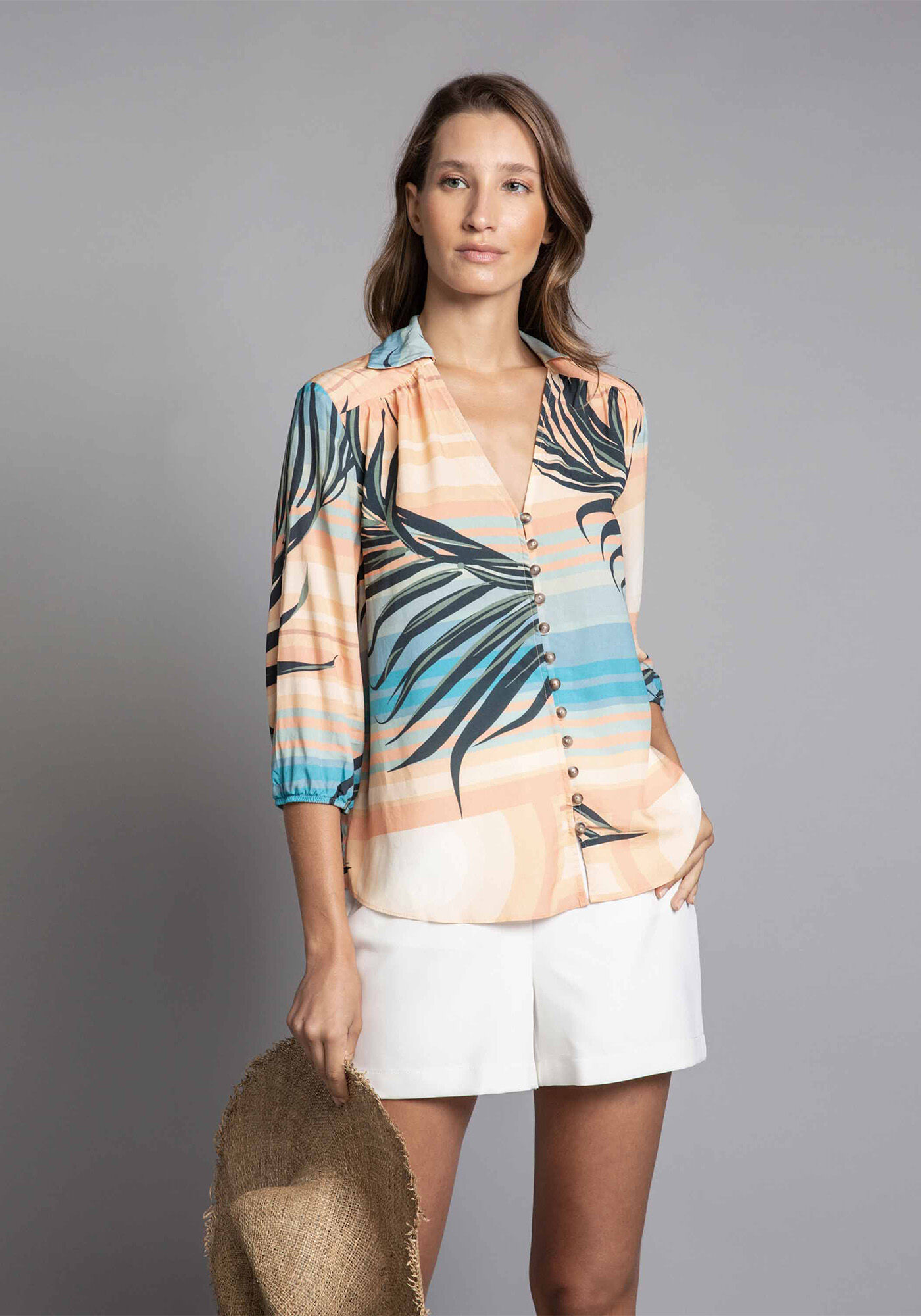 Camisa Manga 3/4 Estampa, , large.