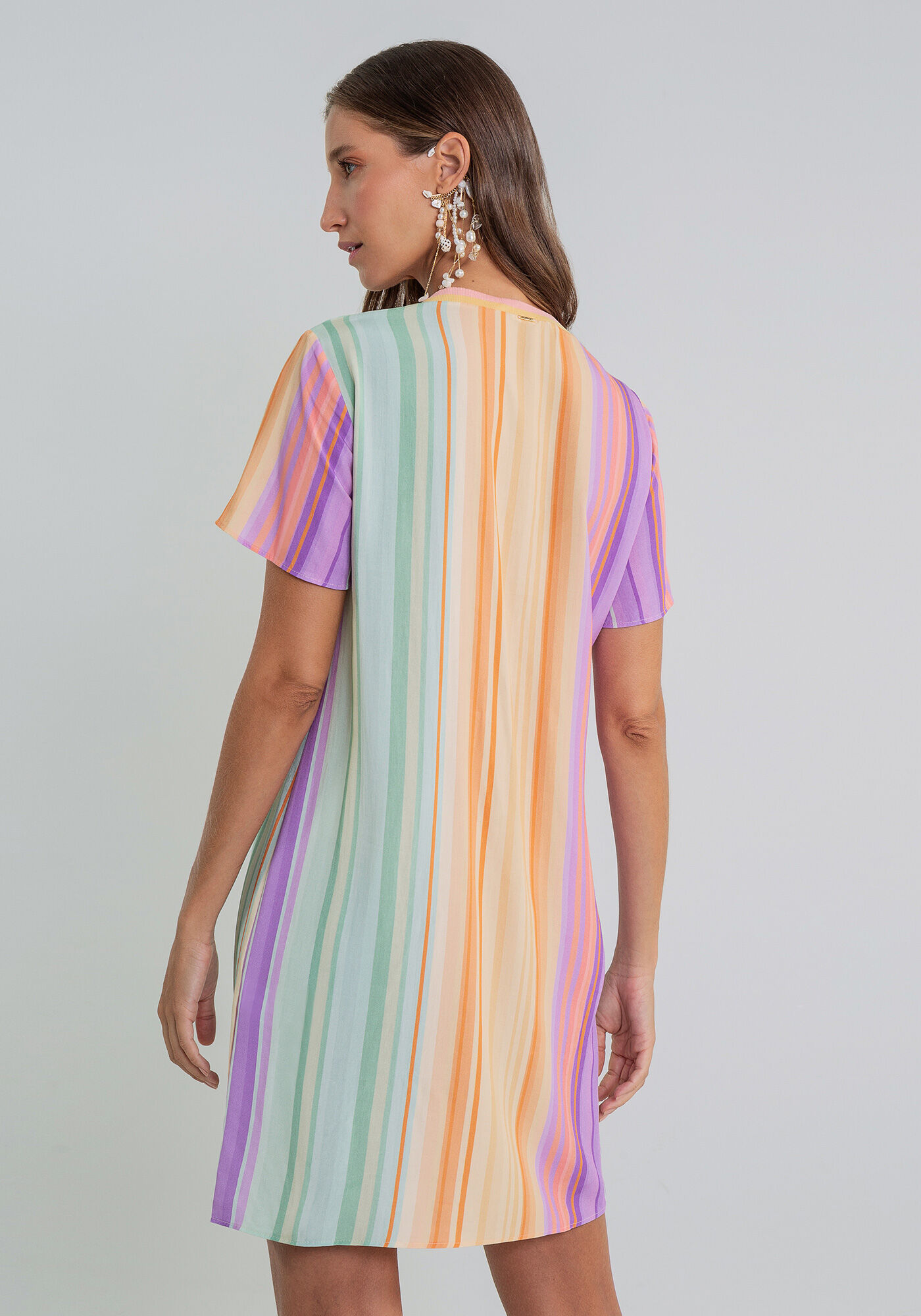 Vestido Decote V com Bordado, , large.