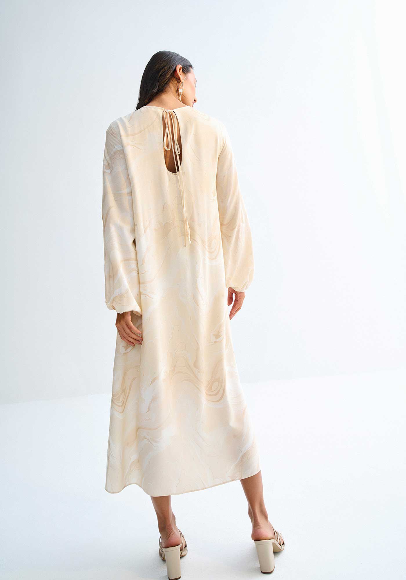 VESTIDO TECIDO RAYON BALI, MAZE BEGE, large.