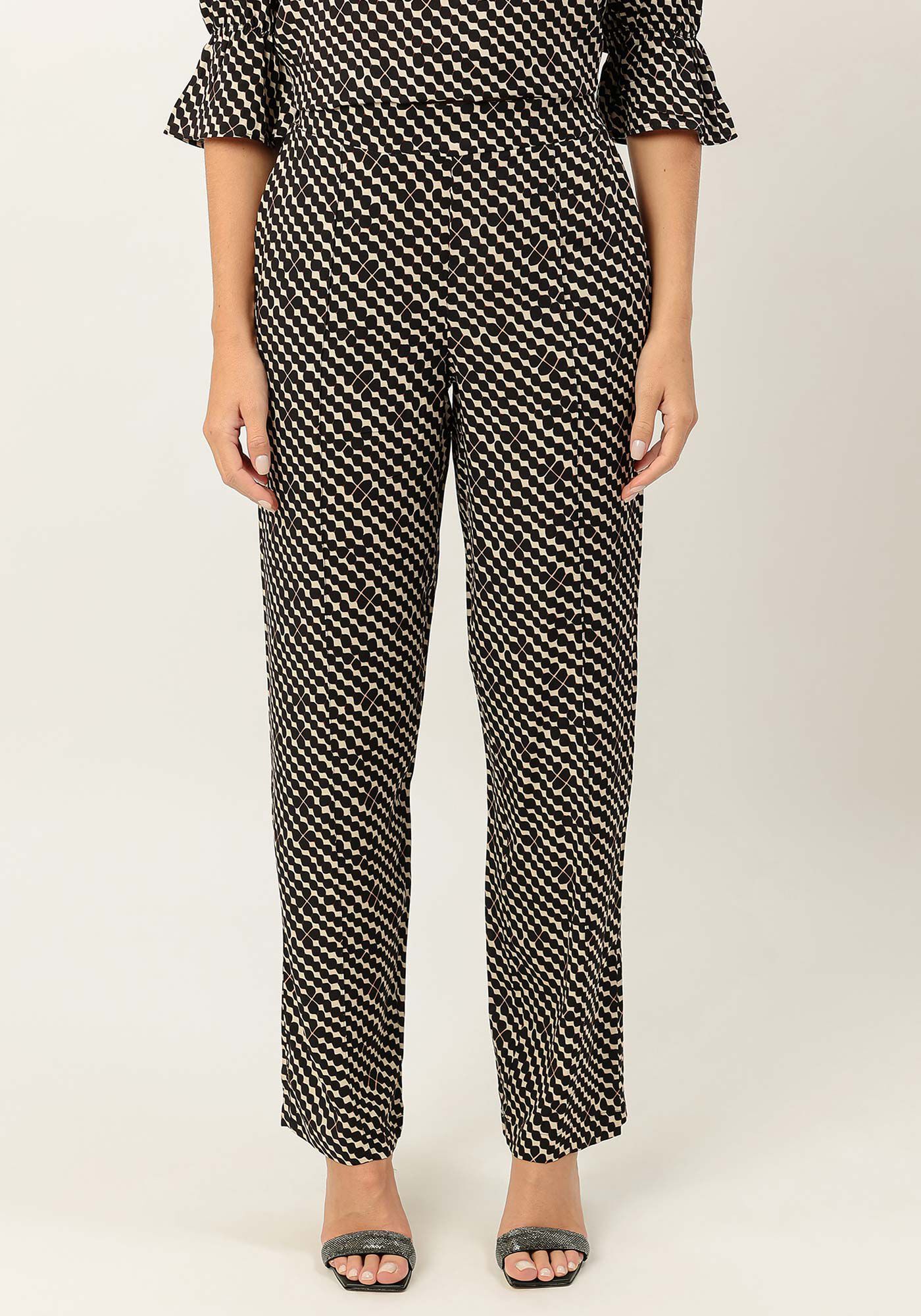 Cal&ccedil;a Reta em Viscose Estampada, , large.