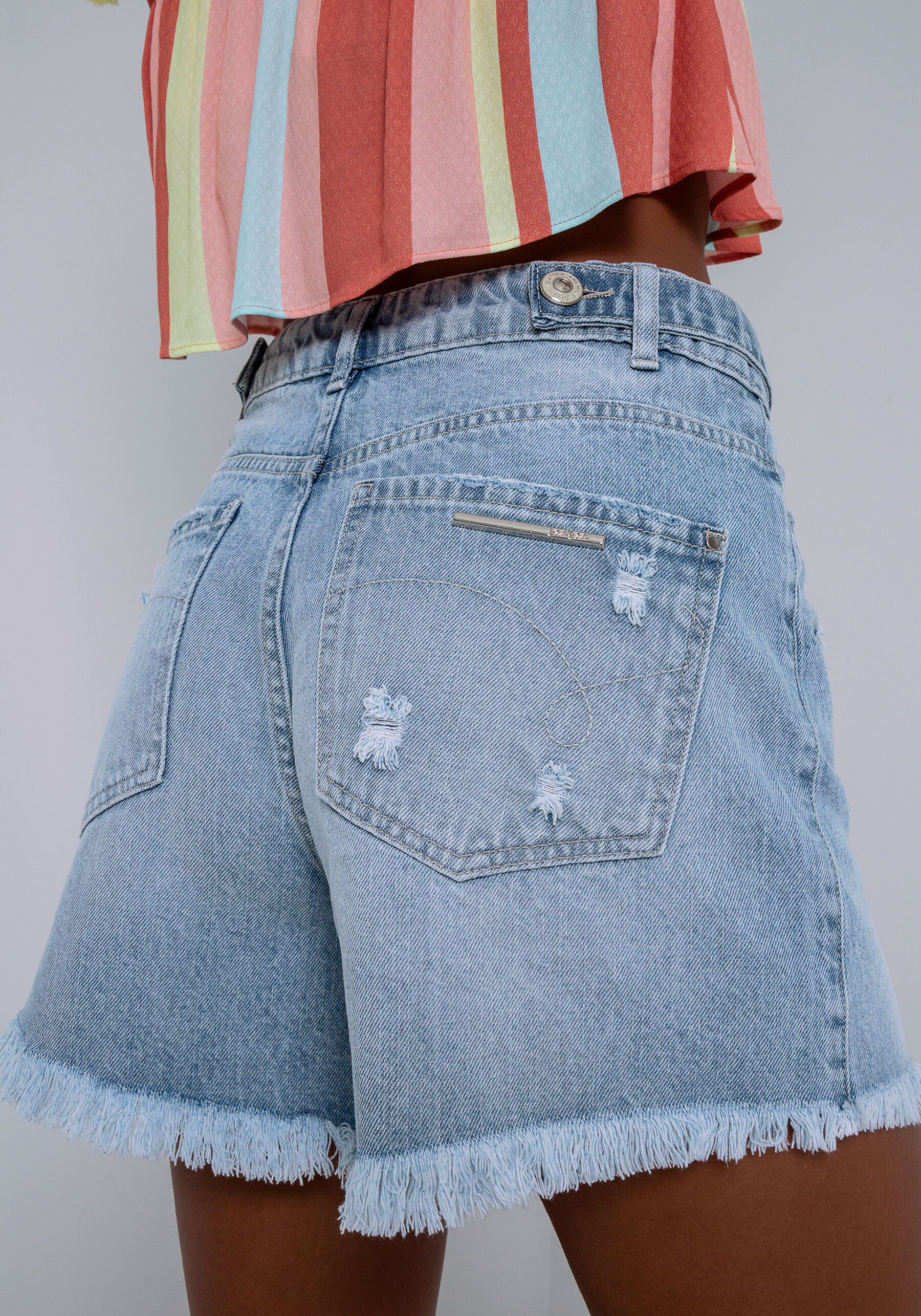 Shorts Jeans Hot Pant Califórnia, JEANS. Shorts Jeans Hot Pant Califórnia, JEANS, large.