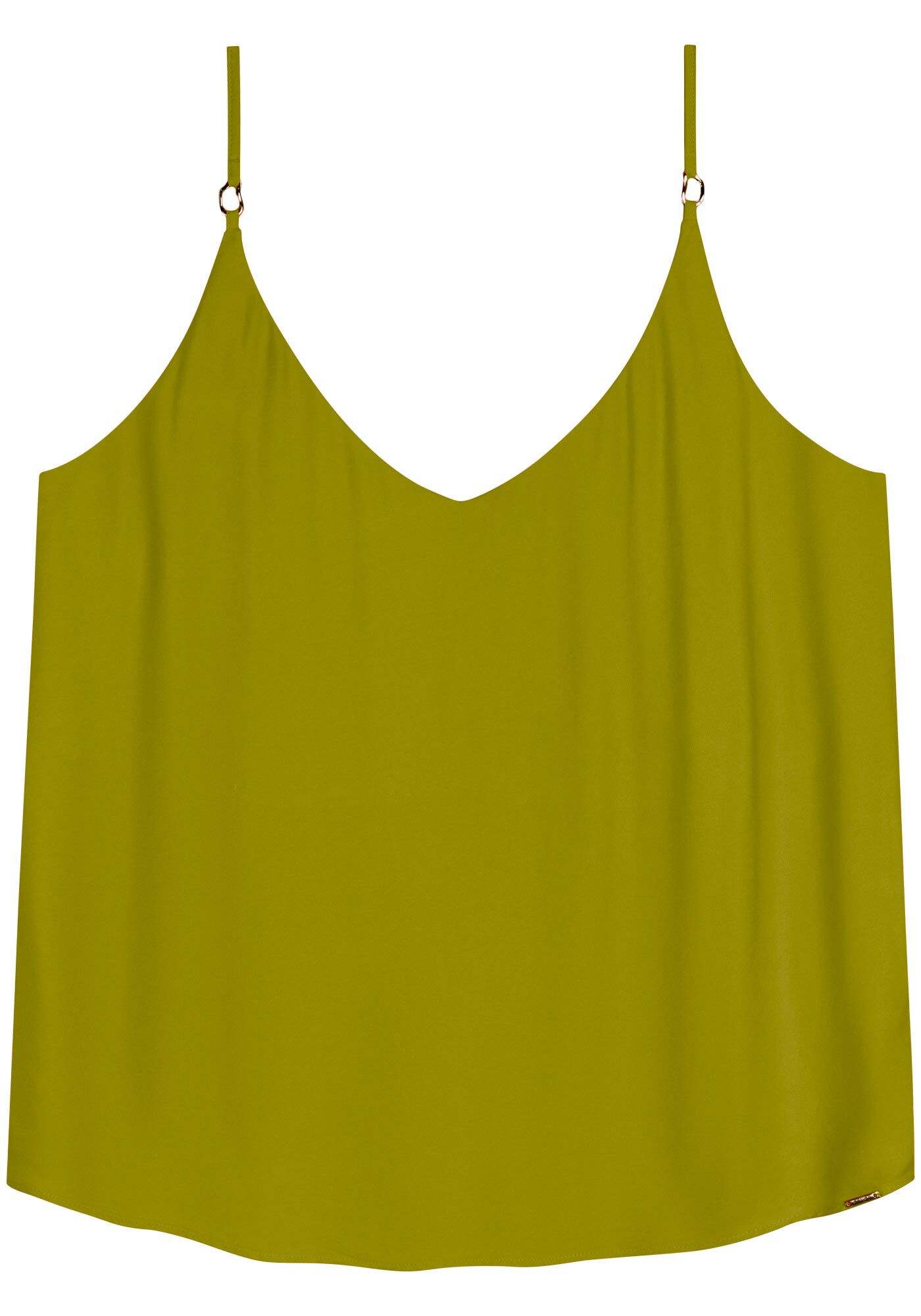 Blusa B&aacute;sica De Al&ccedil;as Finas Com Decote V Em Viscose, , large.