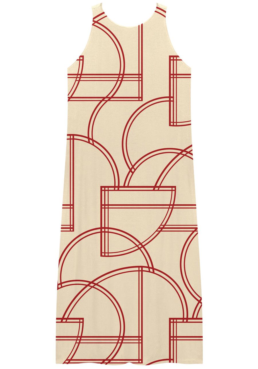 Vestido Midi Chá Estampado Em Moletom De Viscose E Elastano, . Vestido Midi Chá Estampado Em Moletom De Viscose E Elastano, , large.