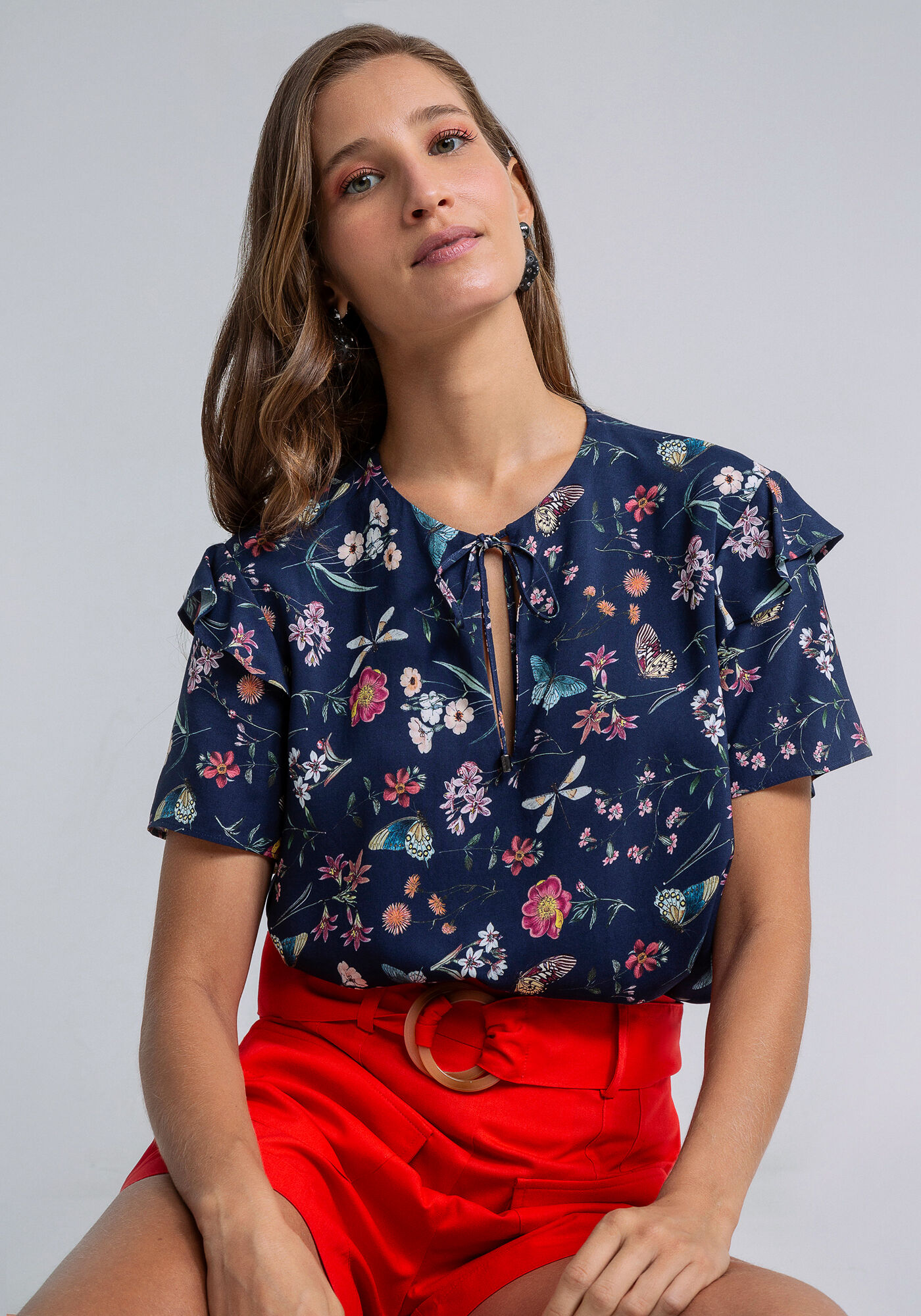 Blusa Babado Manga Amarra&ccedil;&atilde;o, LIBERDADE, large.