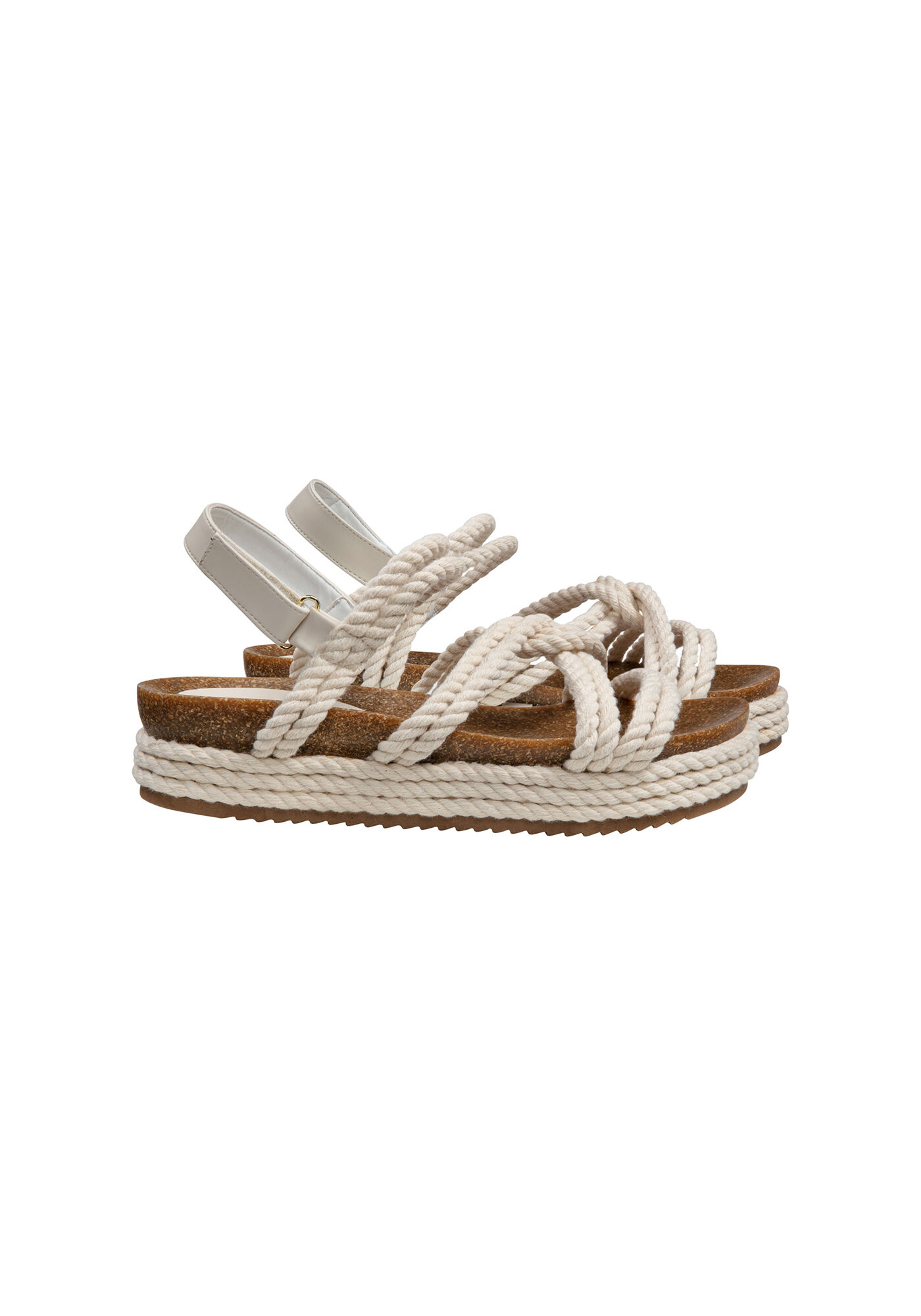 Sand lia Rasteira Tiras Cord o